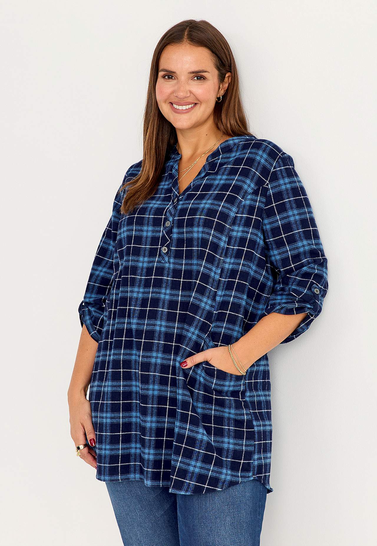 Checked tunic in flannel Christine