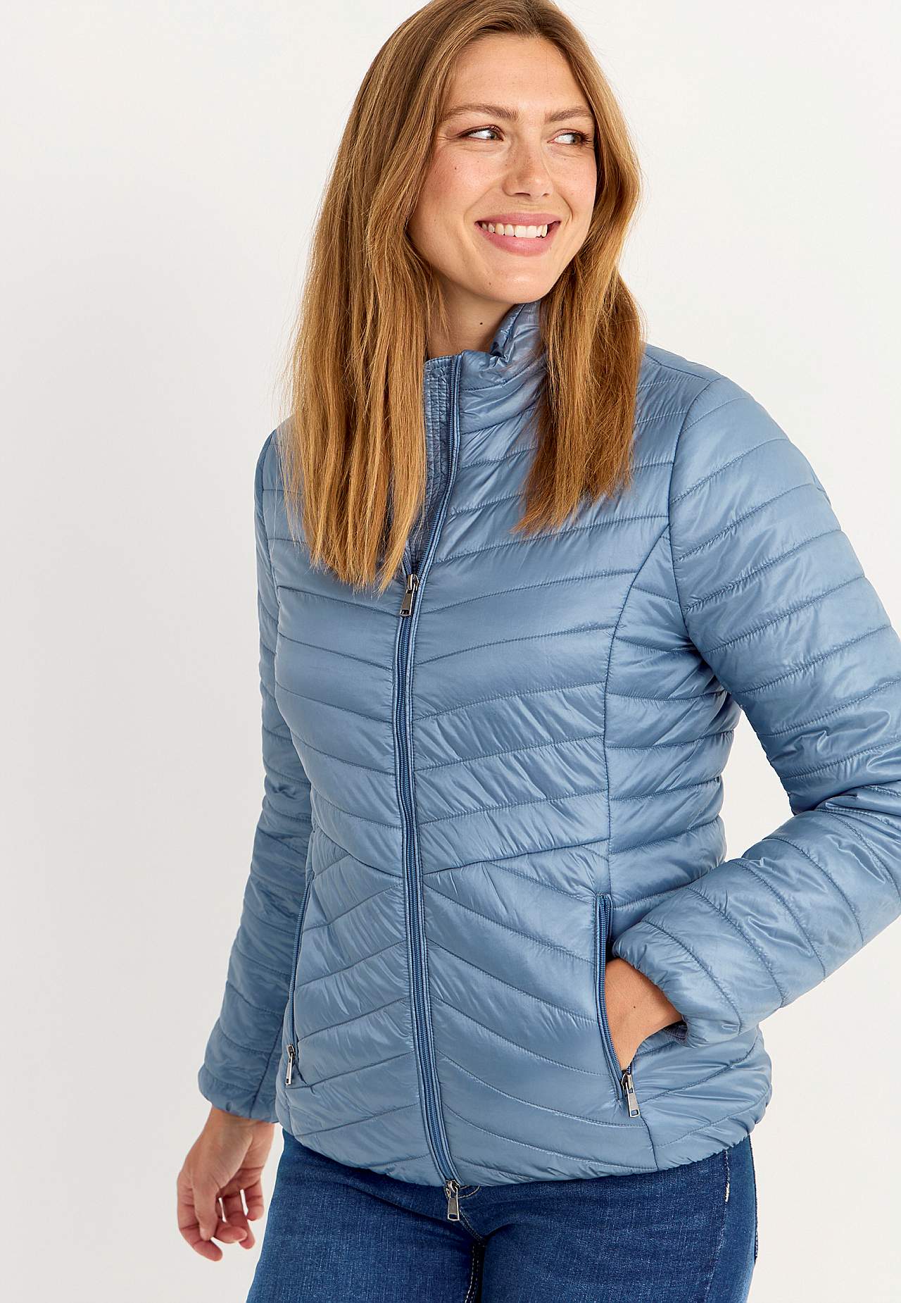 Shimmery lightweight puffer jacket