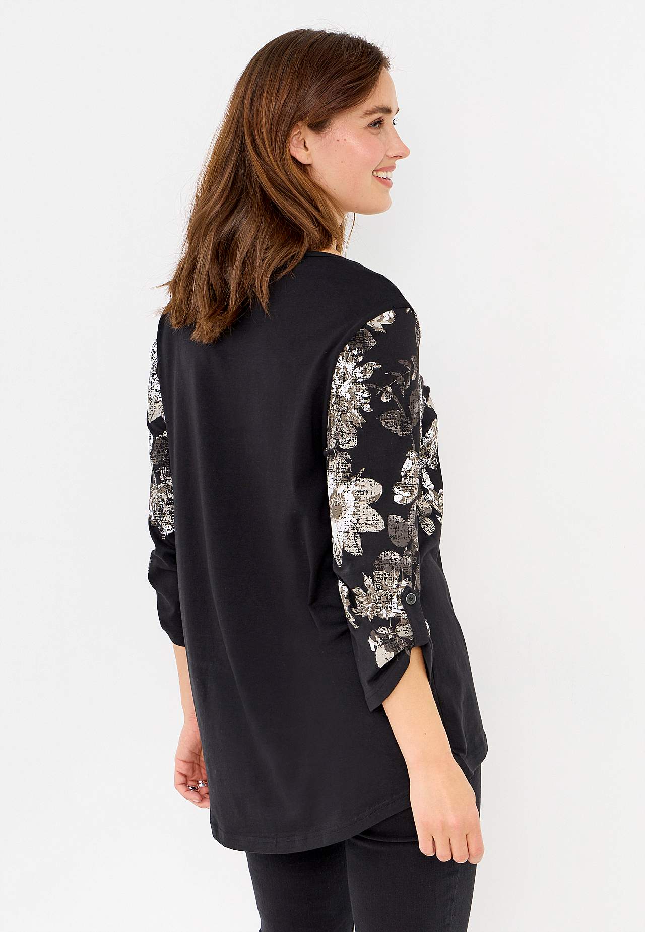 Patterned jersey top