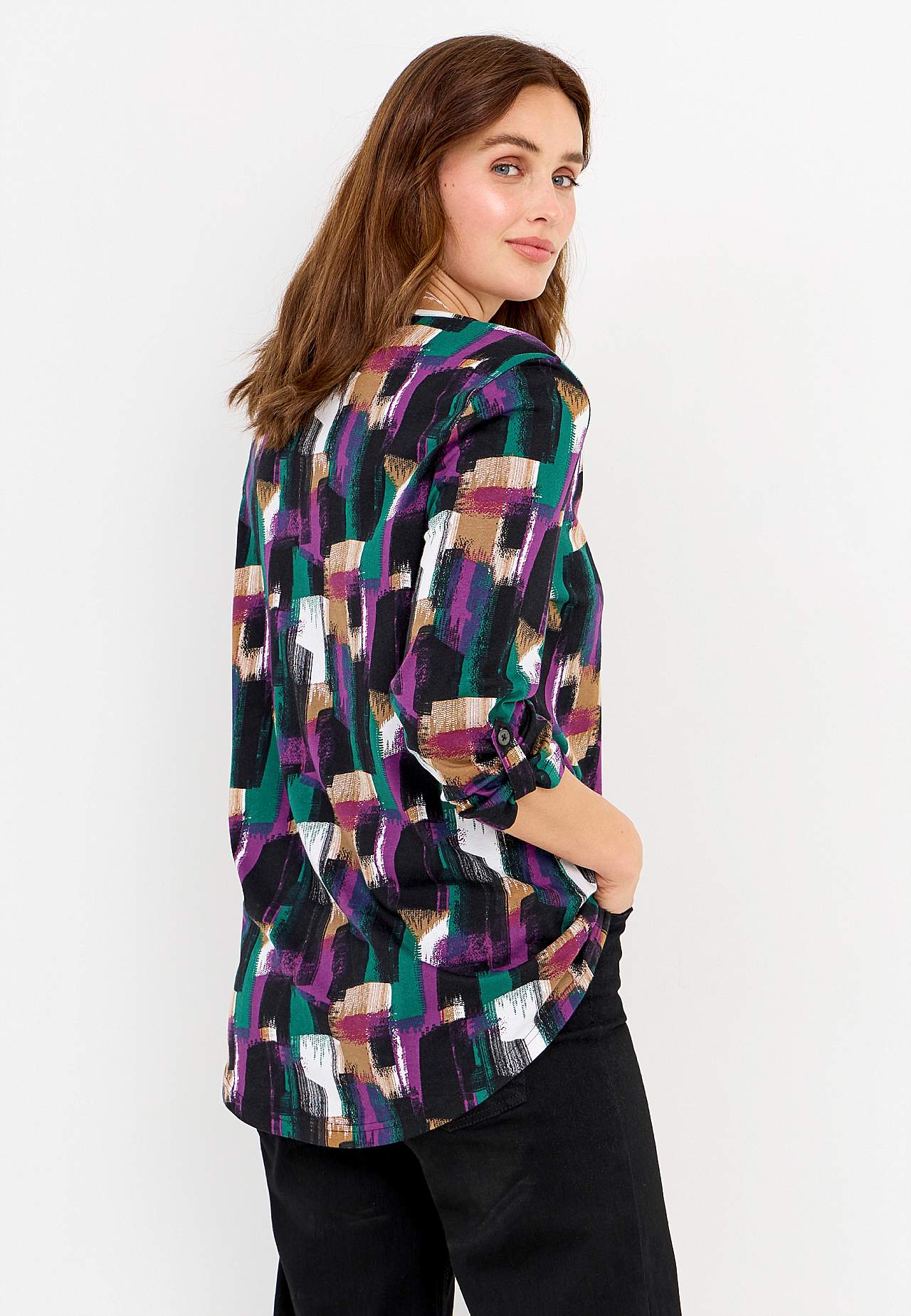 Patterned jersey top