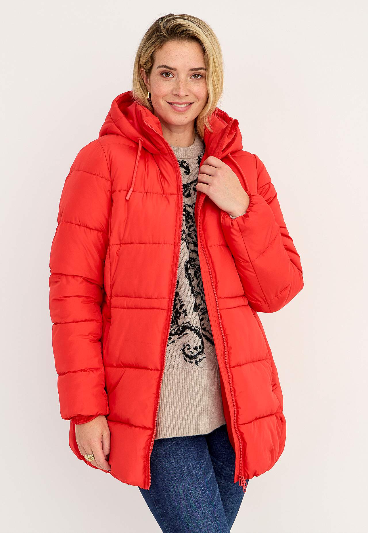 Warm-lined jacket with hood