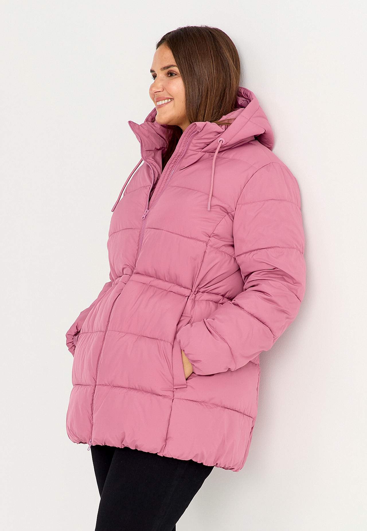 Warm-lined jacket with hood