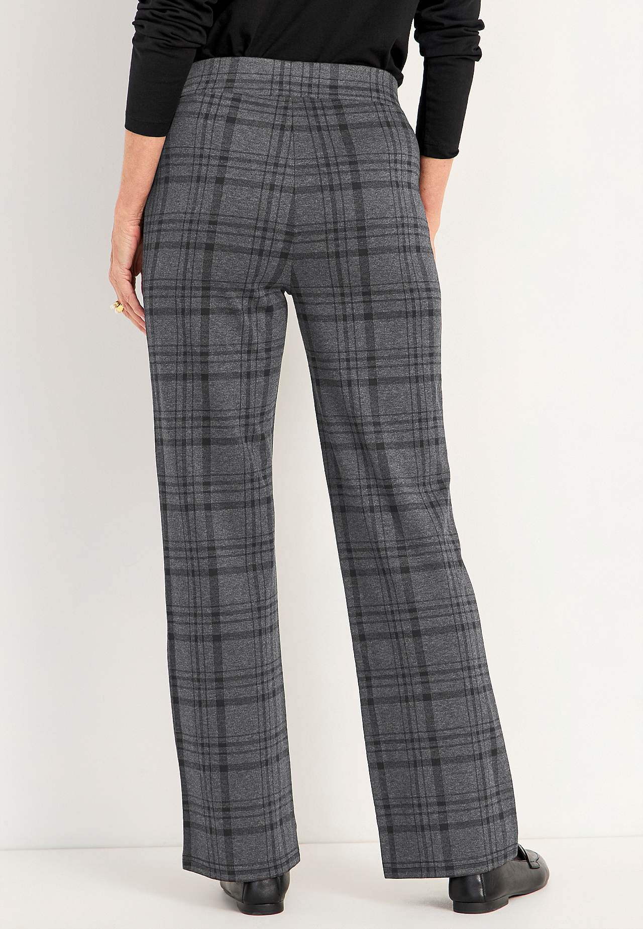 Jersey pants with straight legs