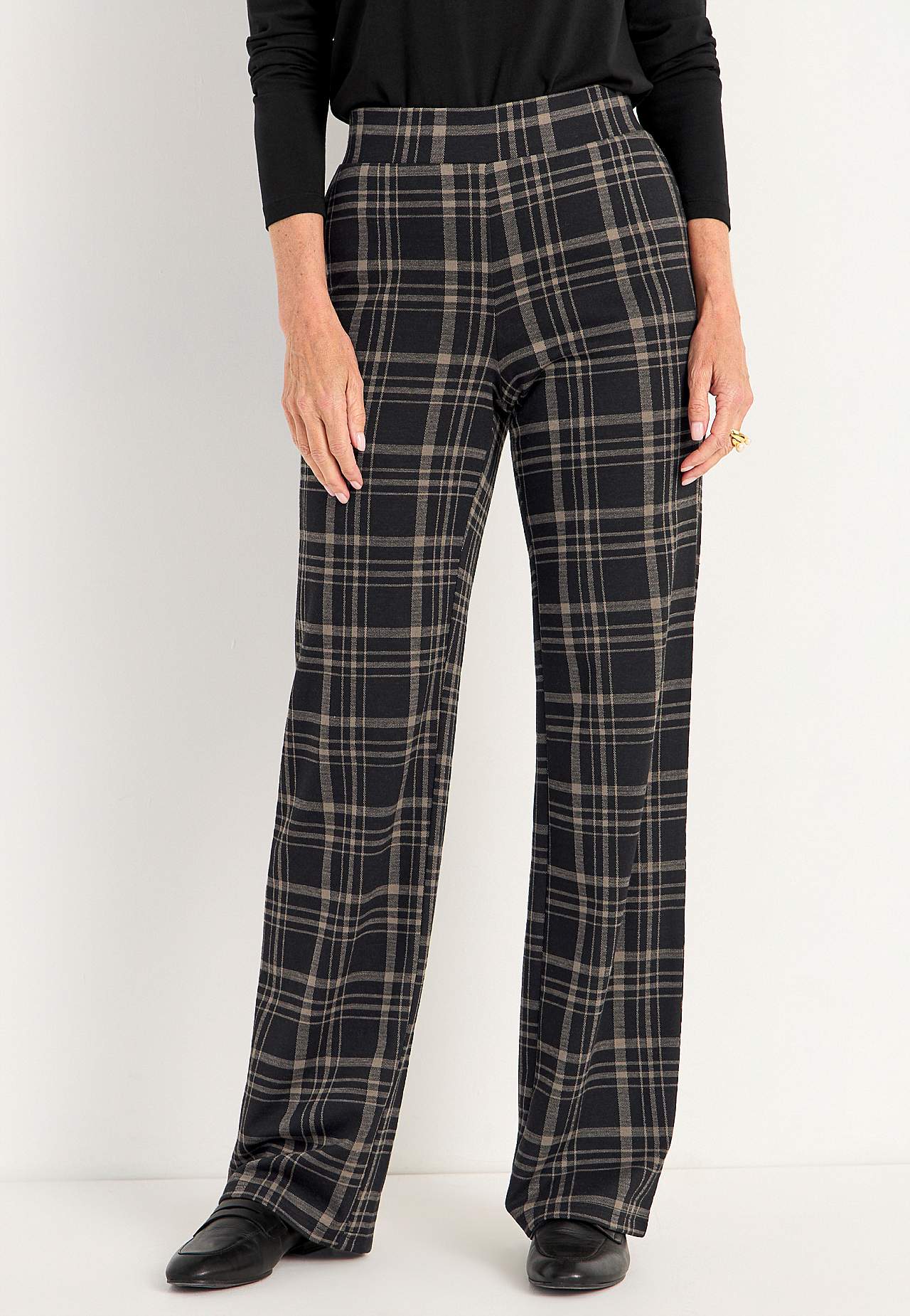 Jersey pants with straight legs