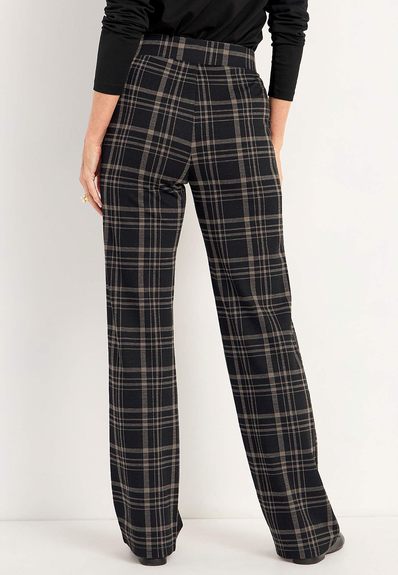 Jersey pants with straight legs