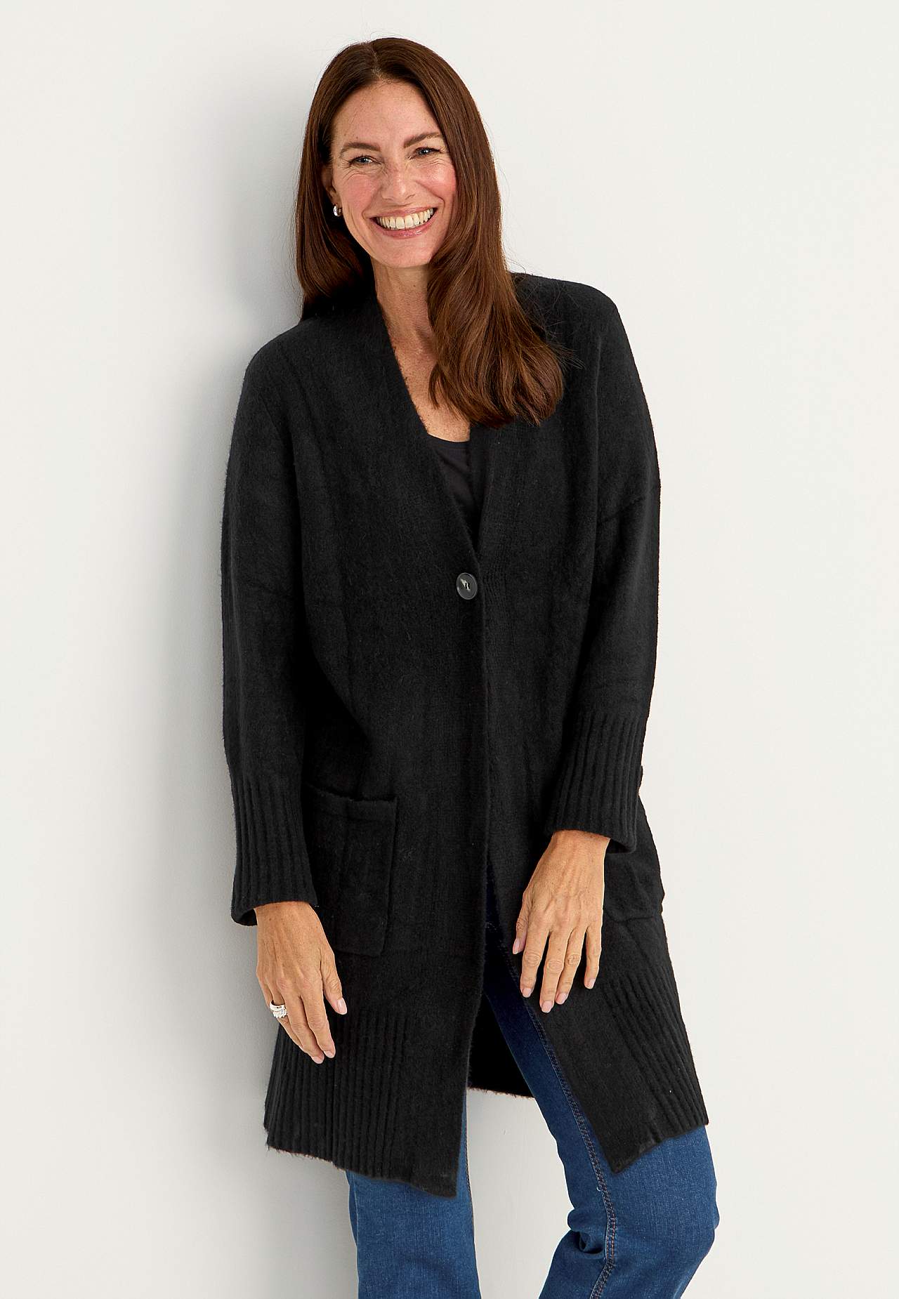 Soft, long cardigan