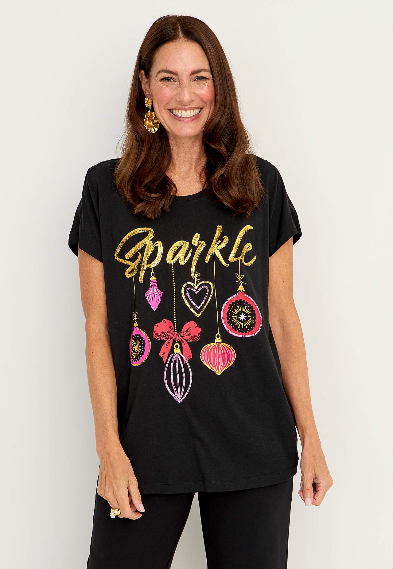 Jersey top with sequins