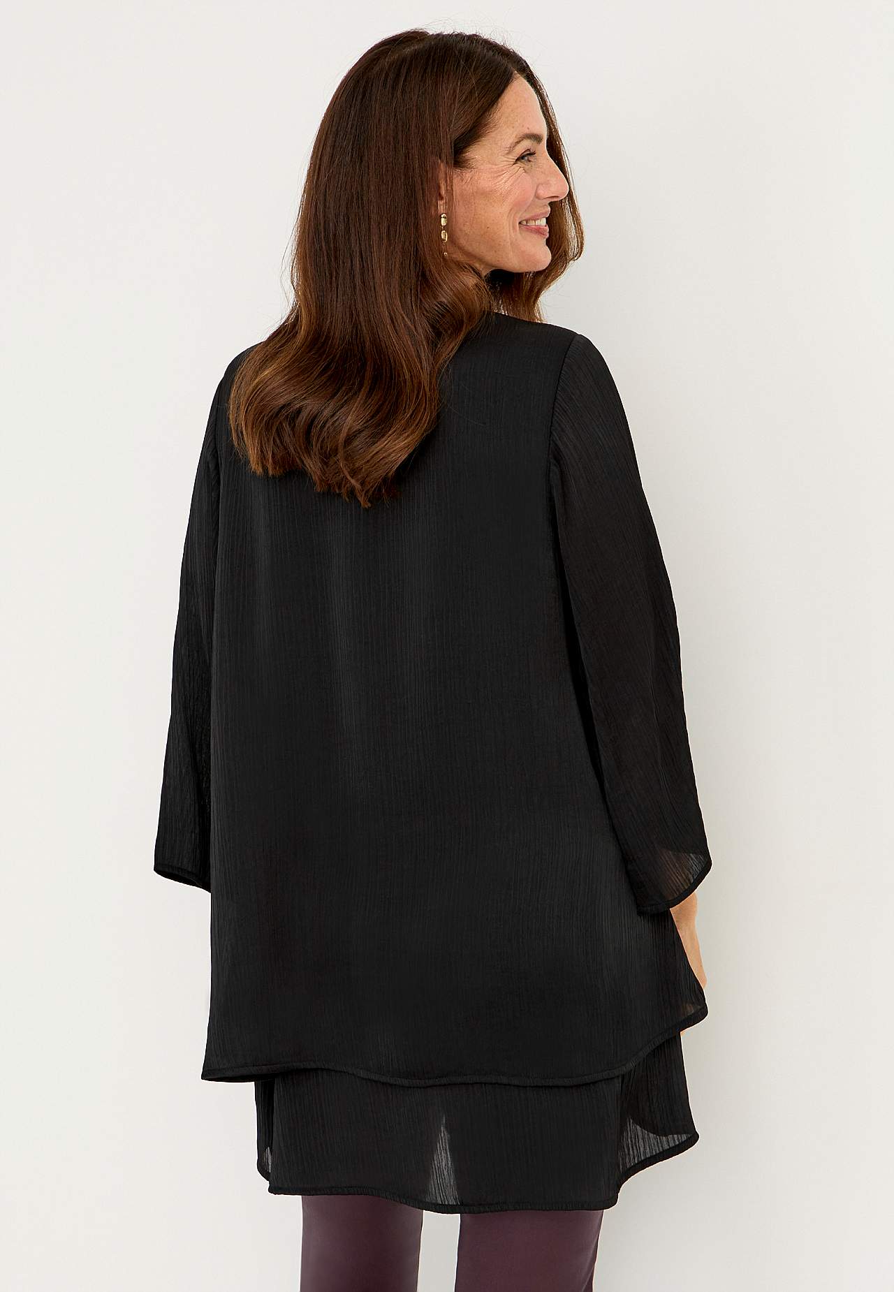 V-neck tunic with bell sleeve