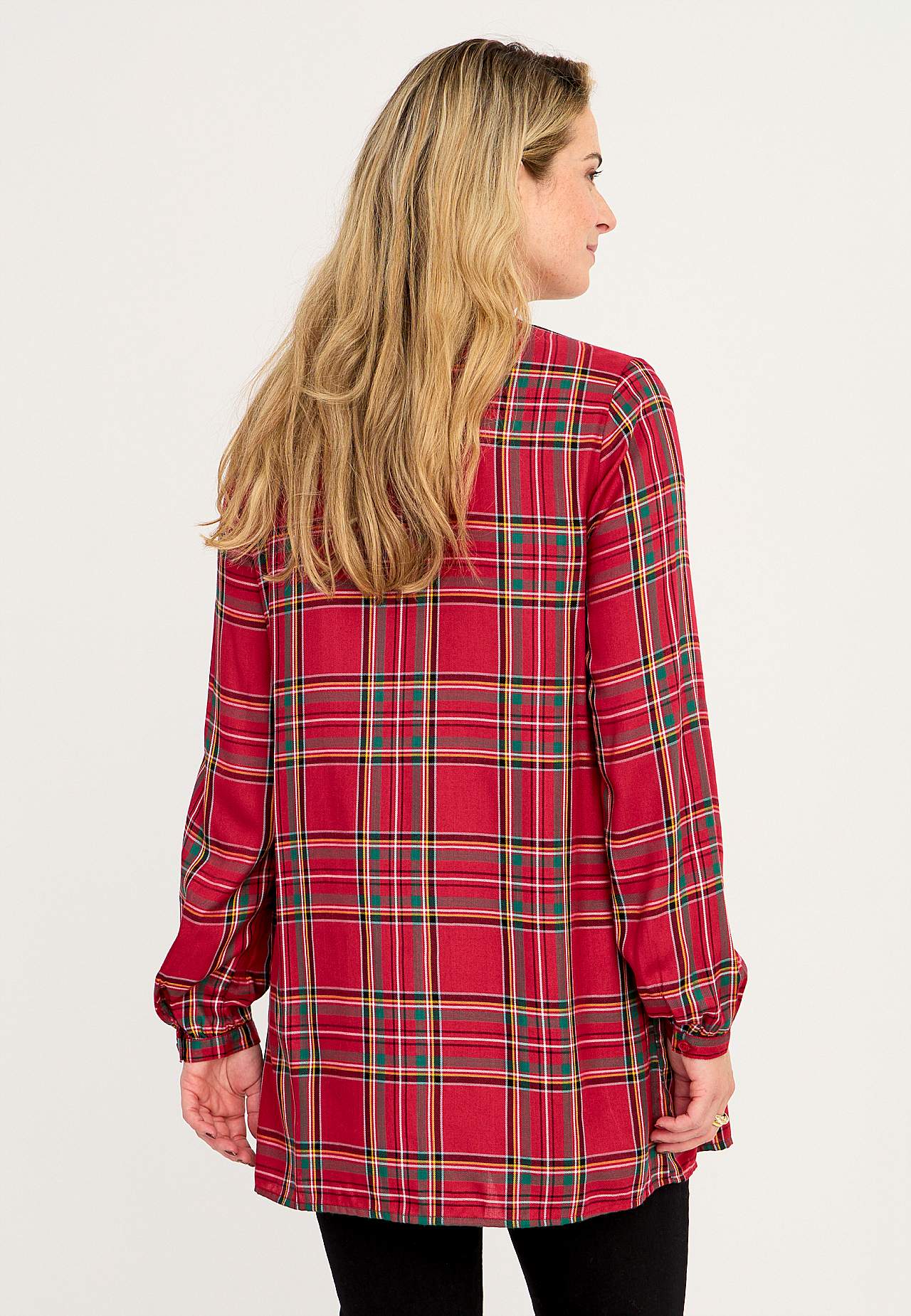 Long tunic with decorative pin-tuck