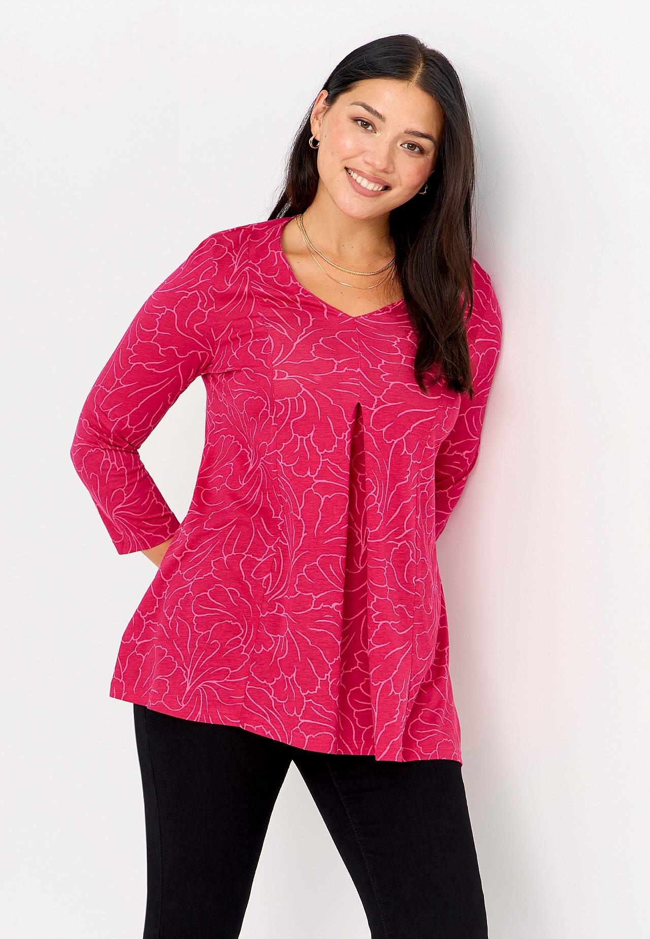 V-neck jersey tuniq Priscilla
