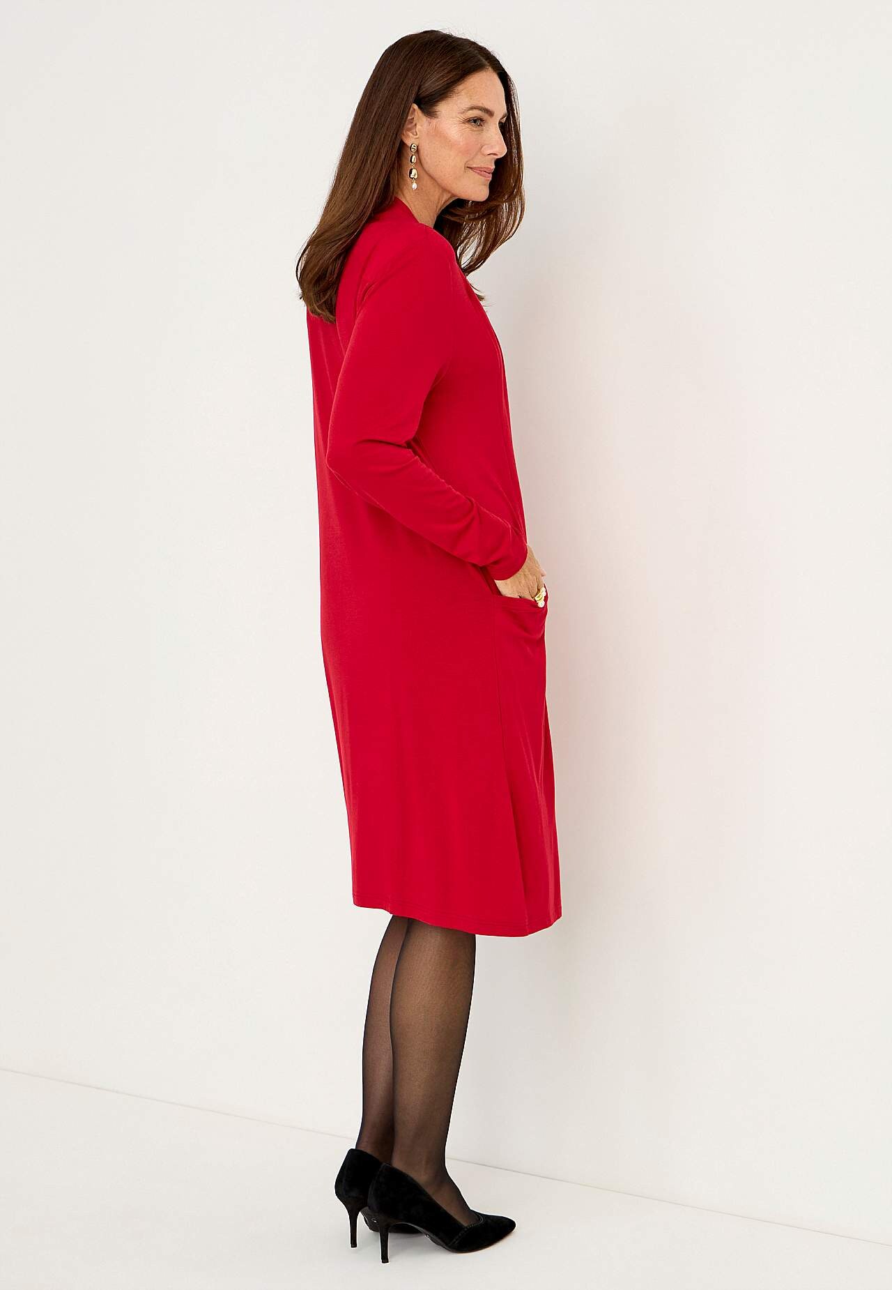 Jersey dress with lace Elina
