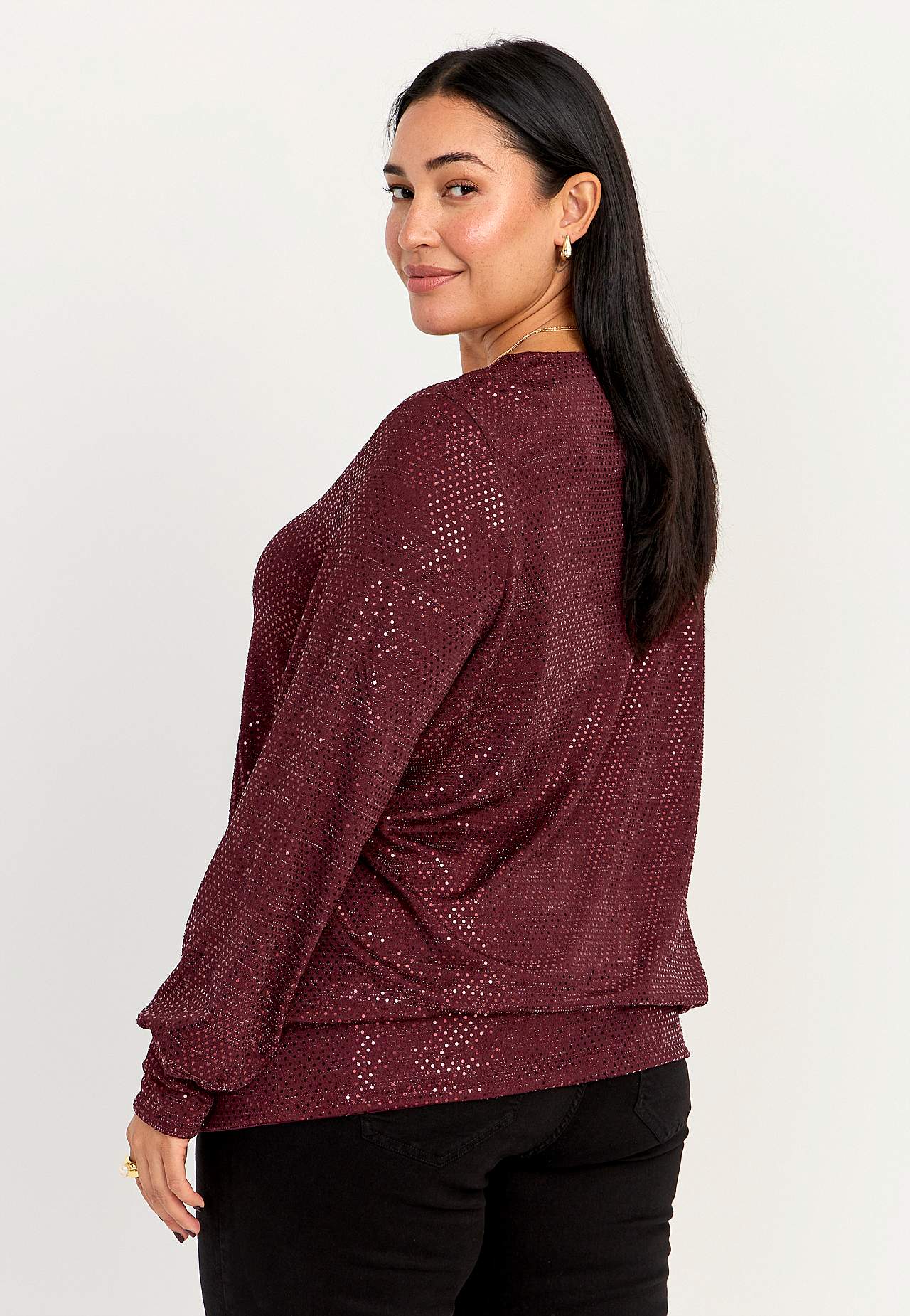 Jersey top with paillettes