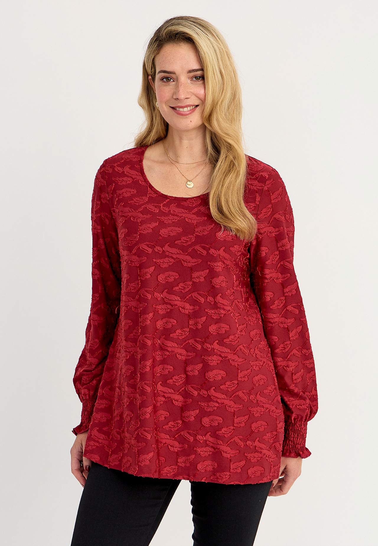 Jacquard patterned jersey tuniq