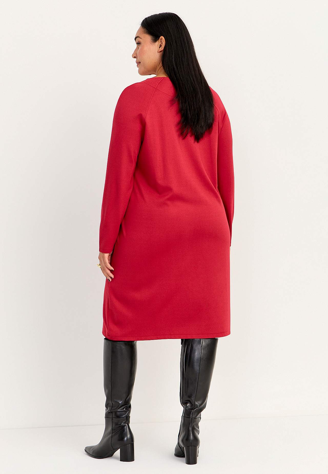 Jersey dress with button decor