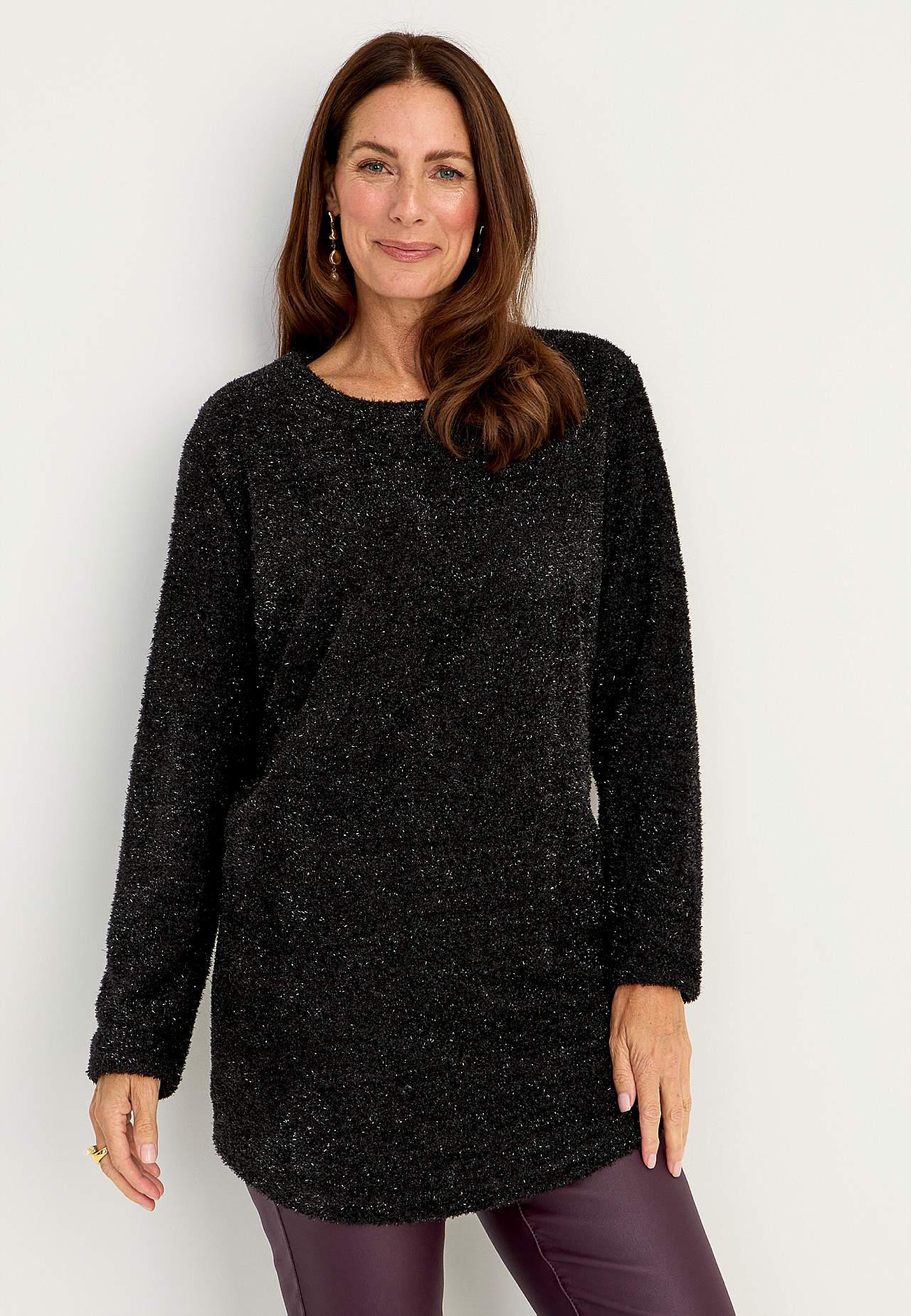 Glittery, knitted sweater