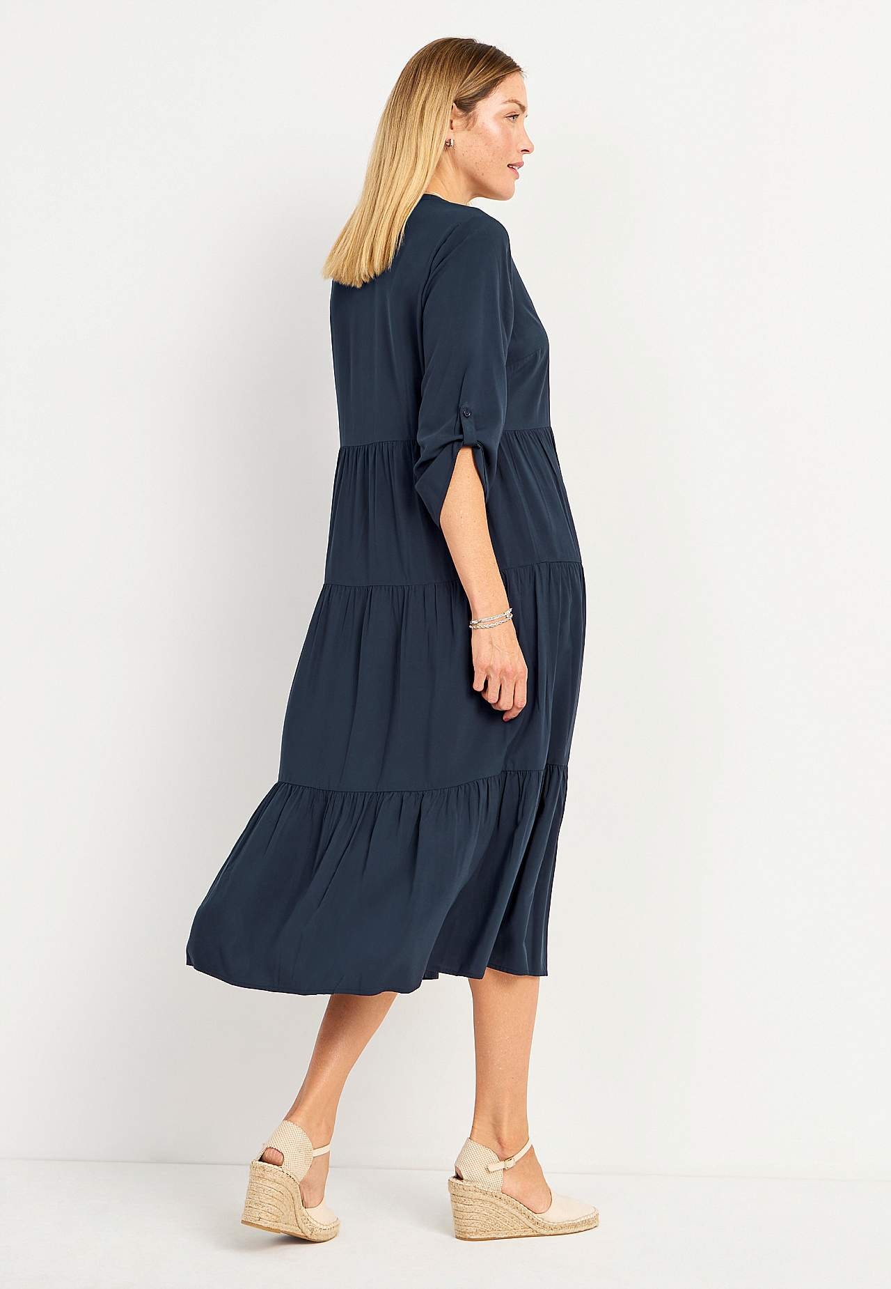 Dress with flounces
