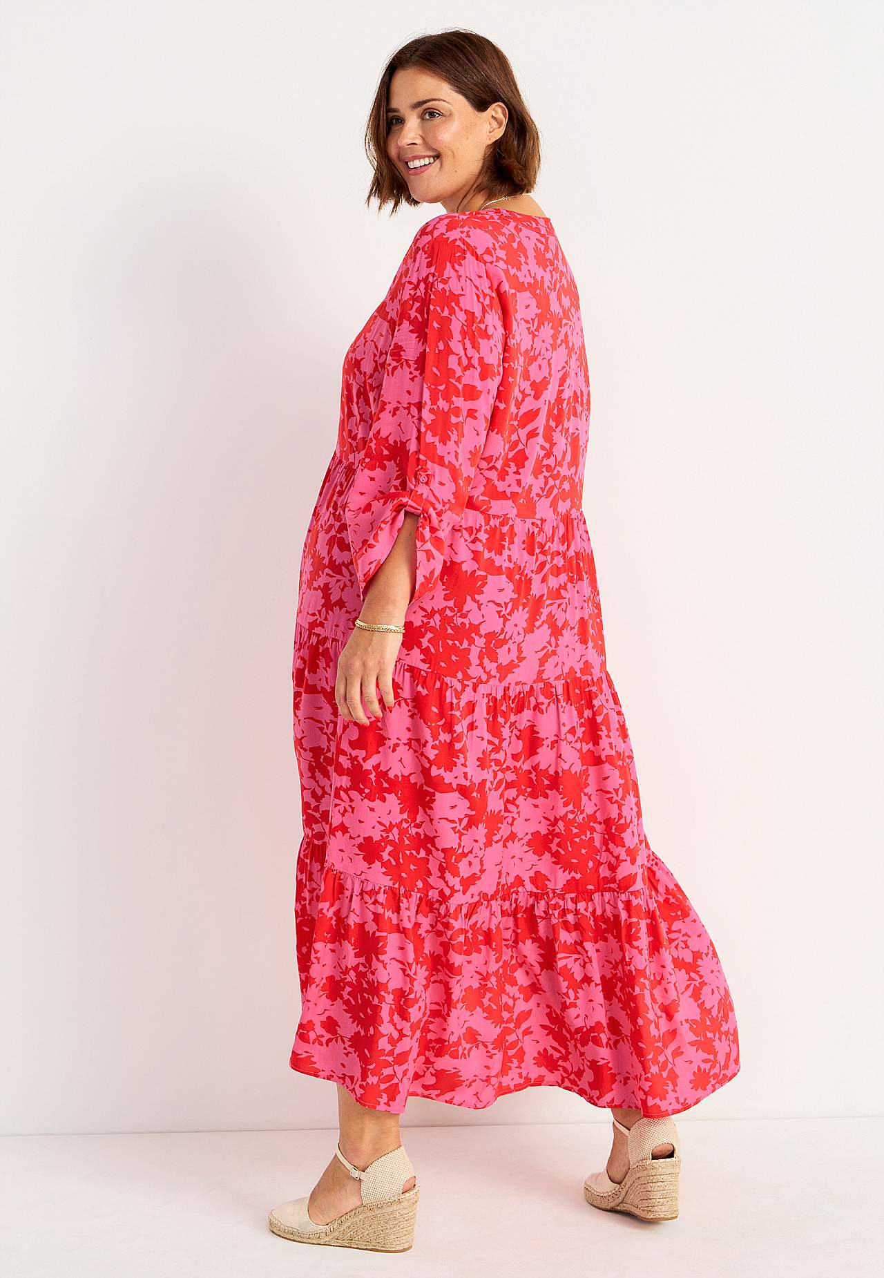 Dress with flounces