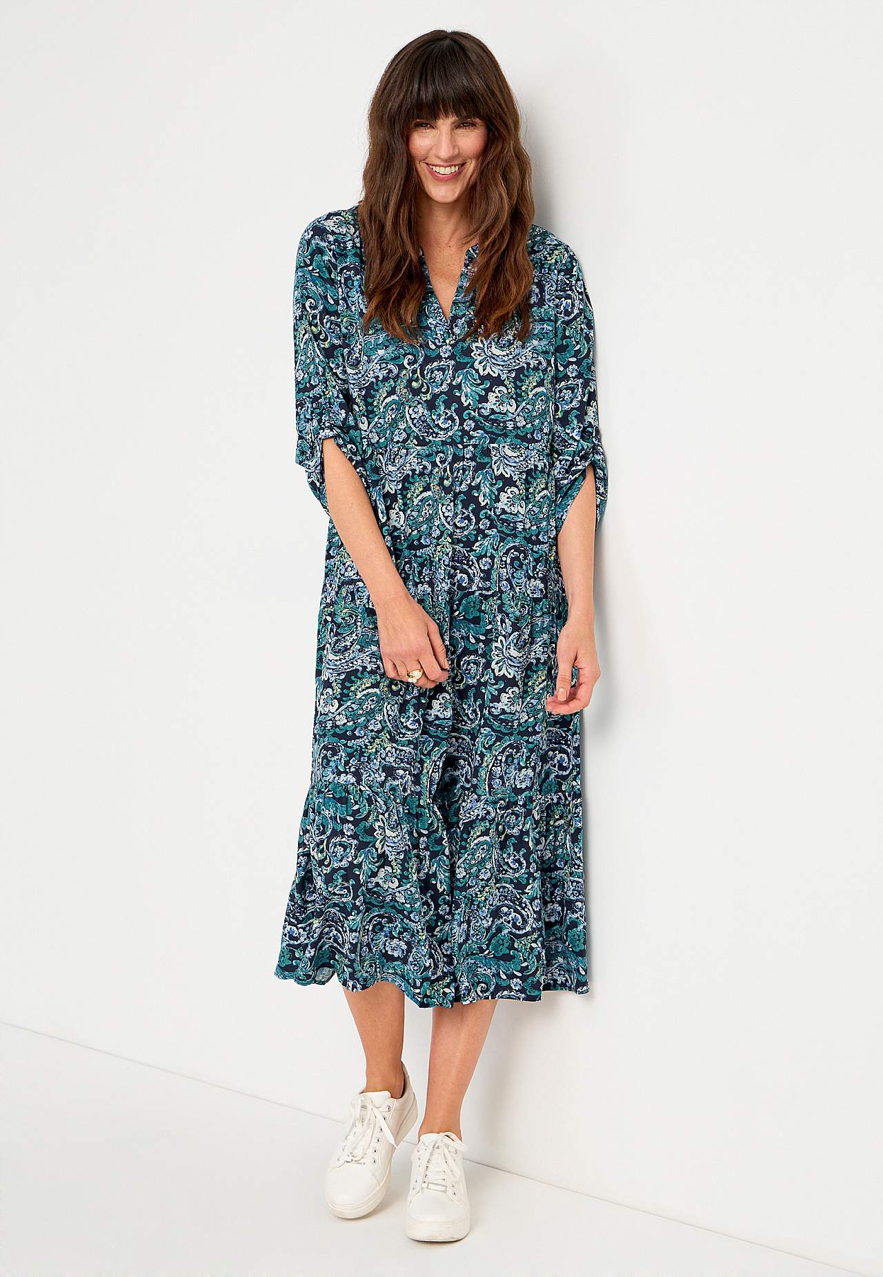 Dress with flounces