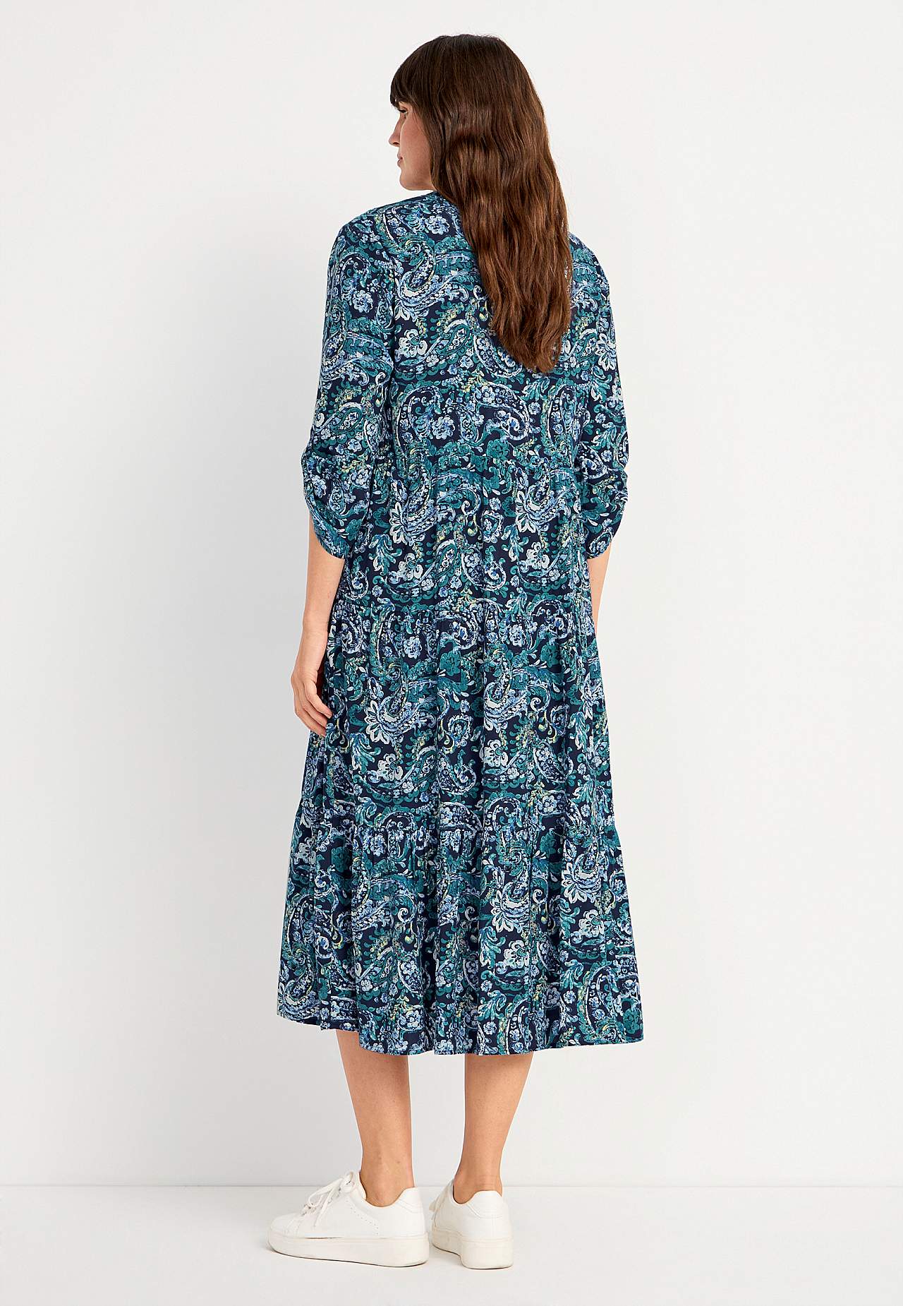 Dress with flounces