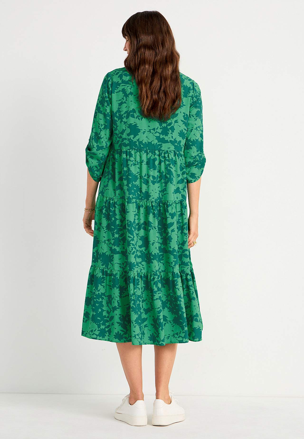Dress with flounces