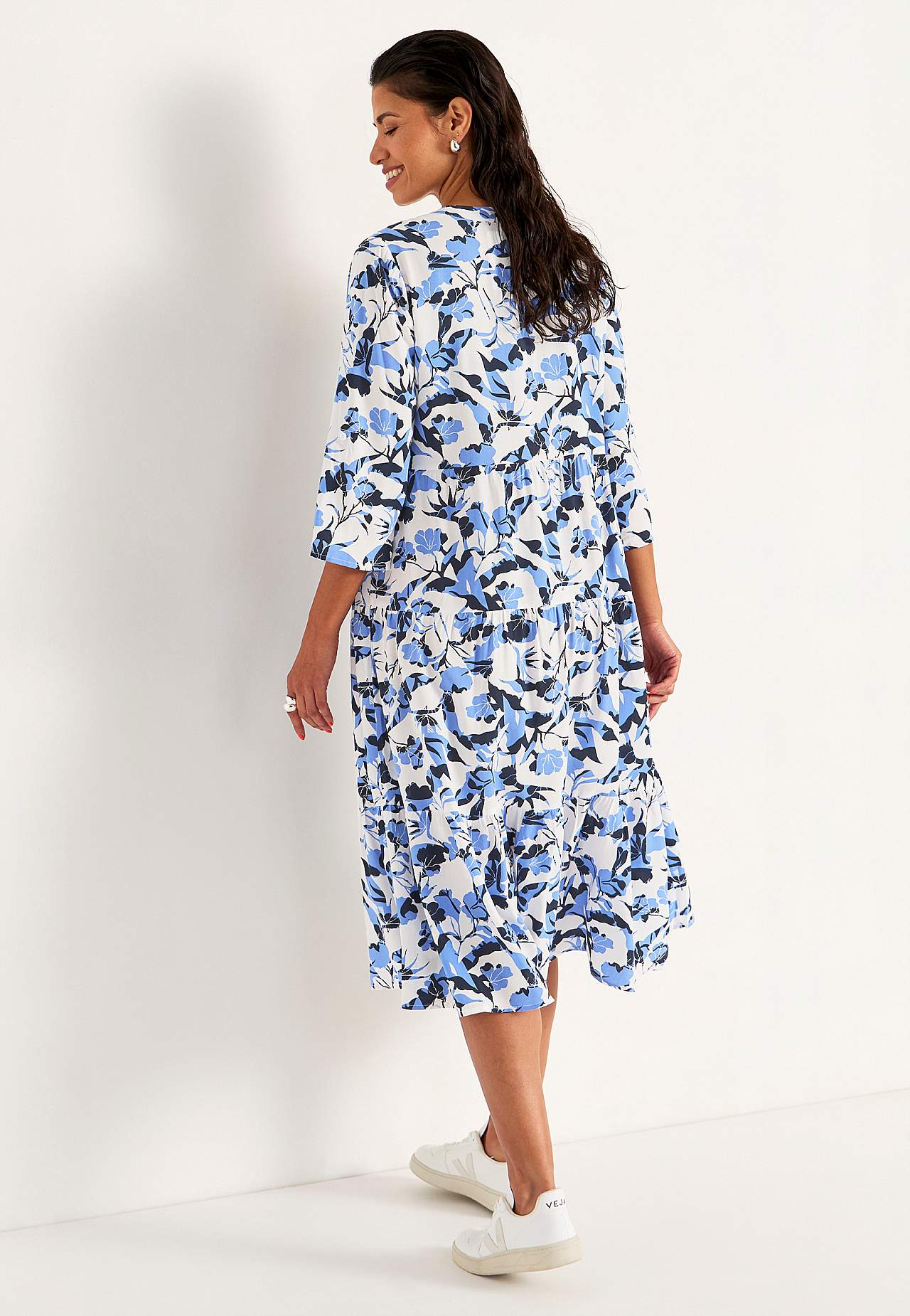 Dress with flounces