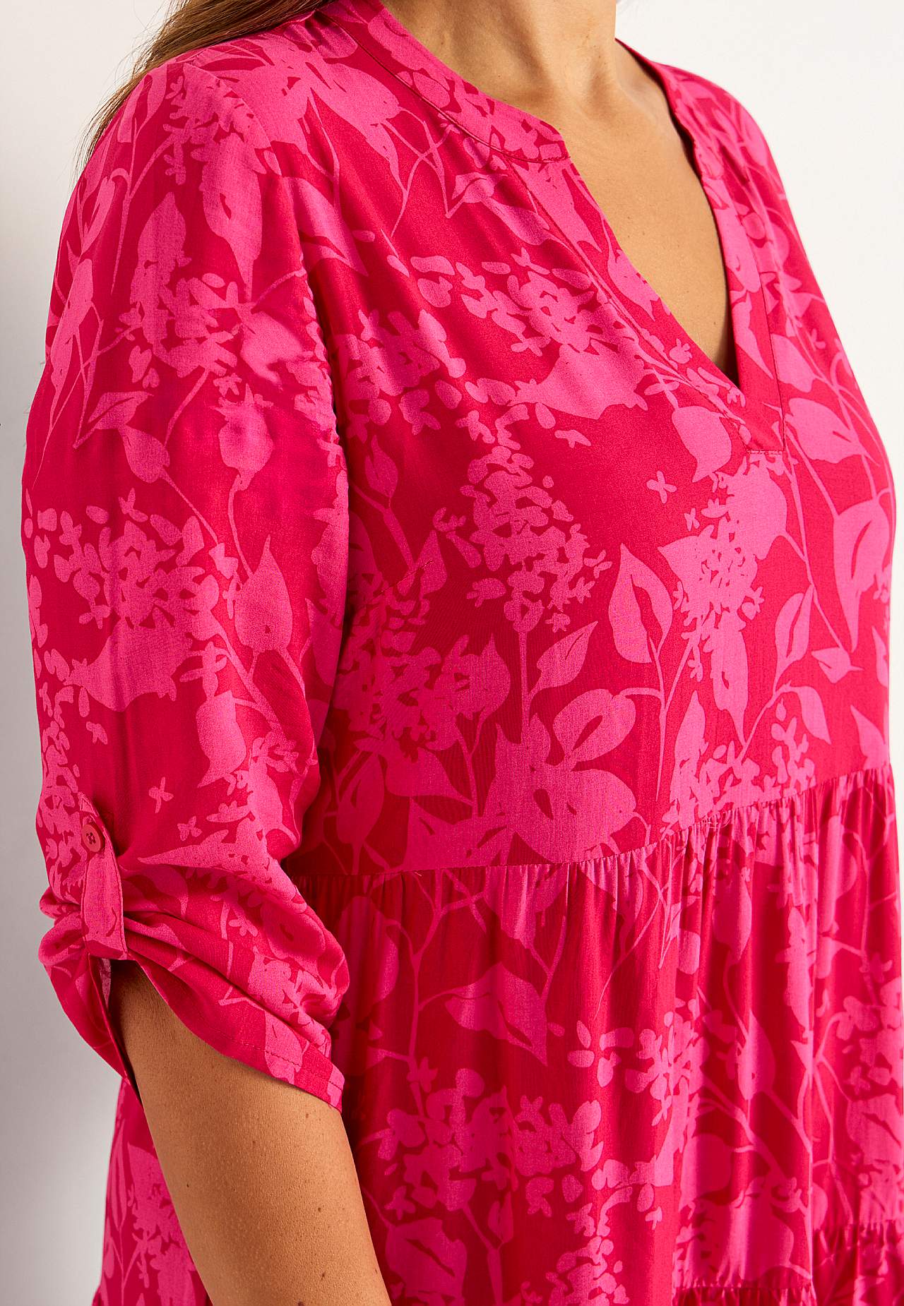 Dress with flounces