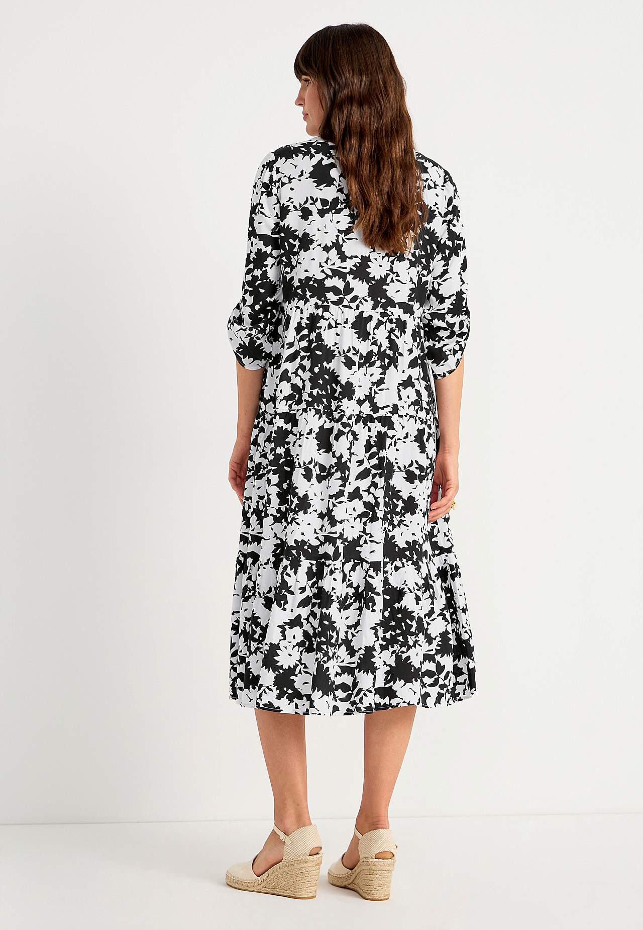 Dress with flounces