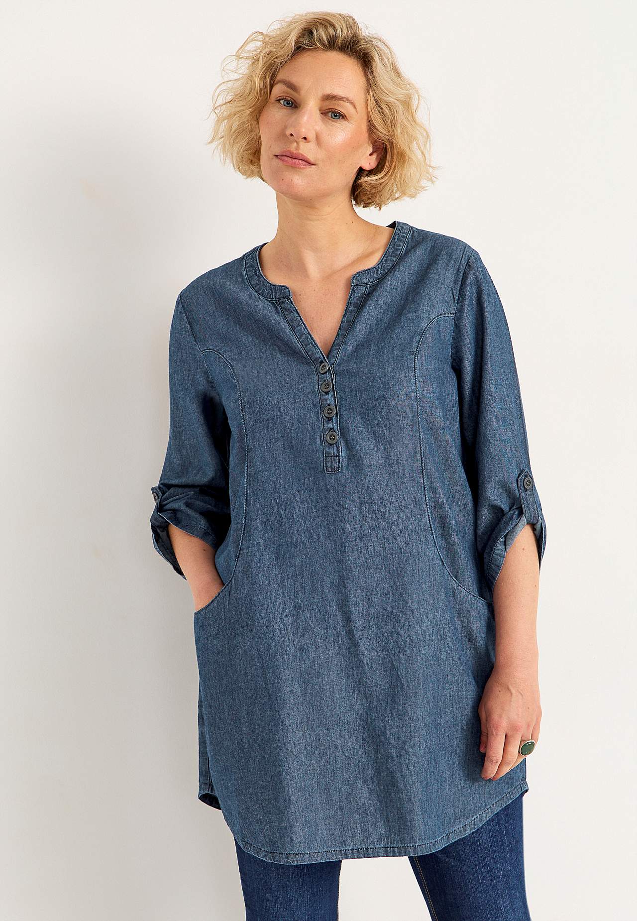 Denim tunic with pockets