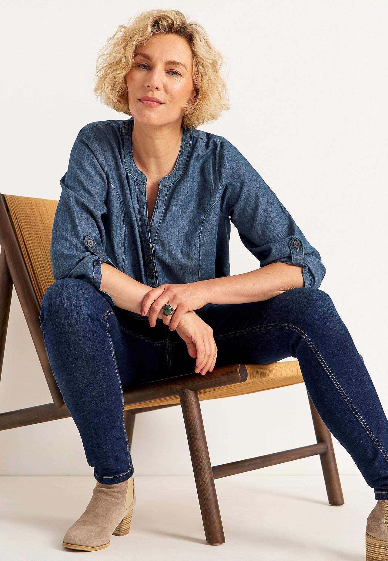 Denim tunic with pockets