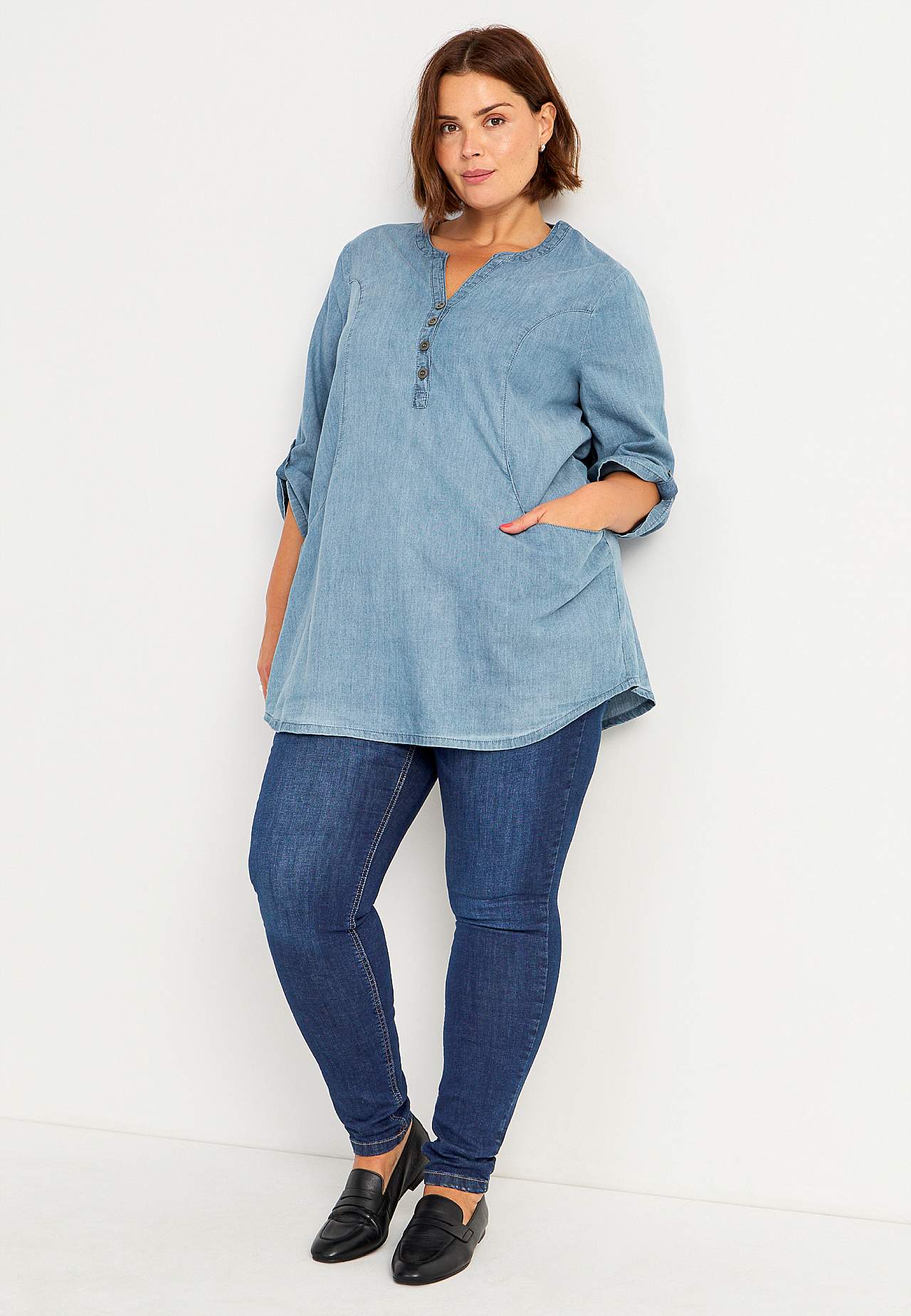 Denim tunic with pockets