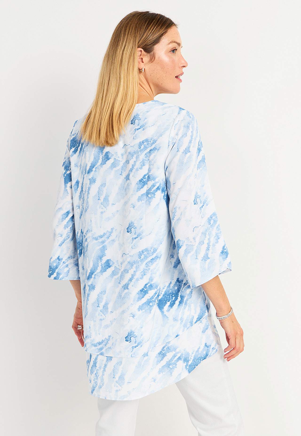 V-neck tunic with bell sleeve