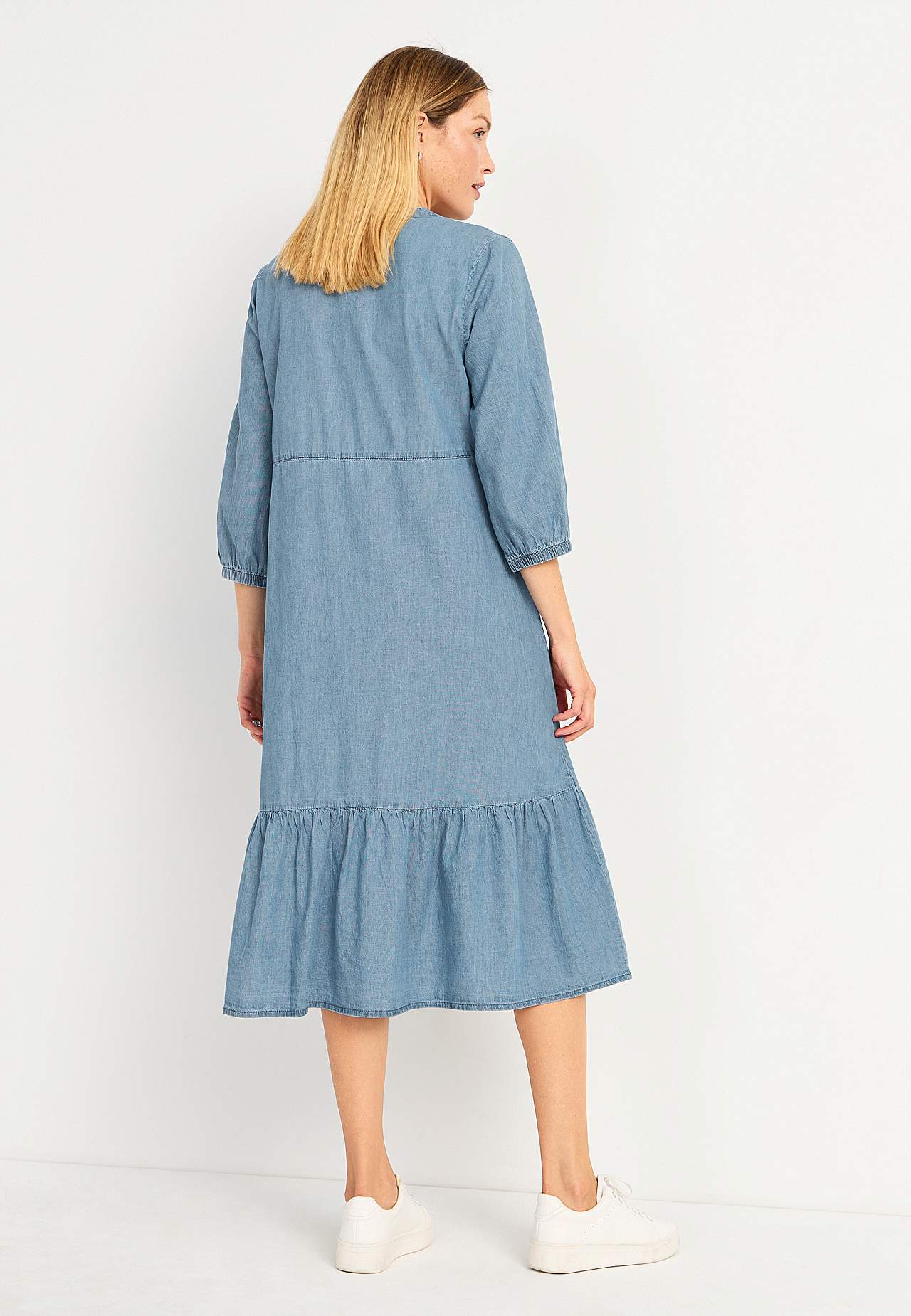 Denim dress with flounce Sonja