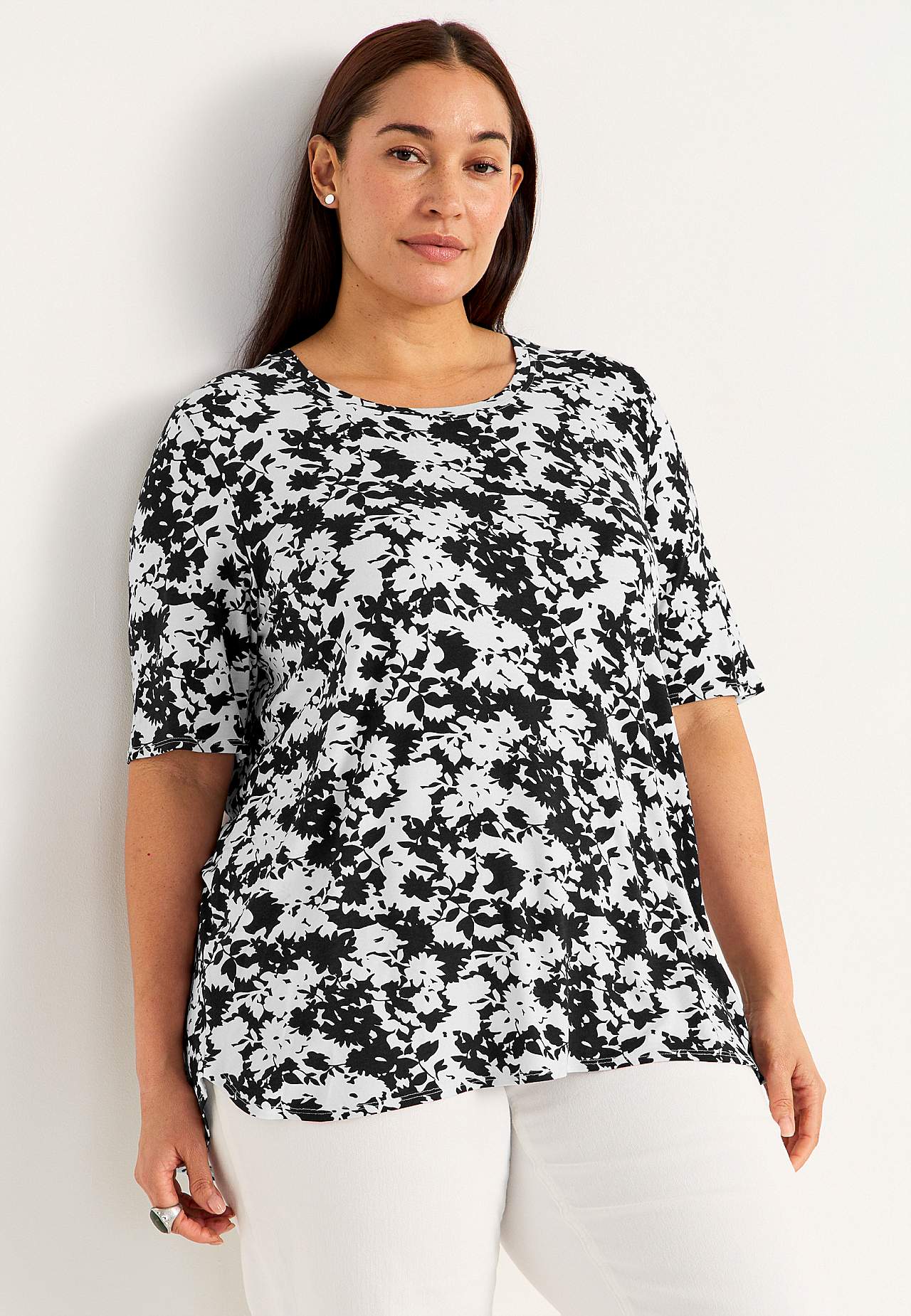 Jersey top with short sleeve