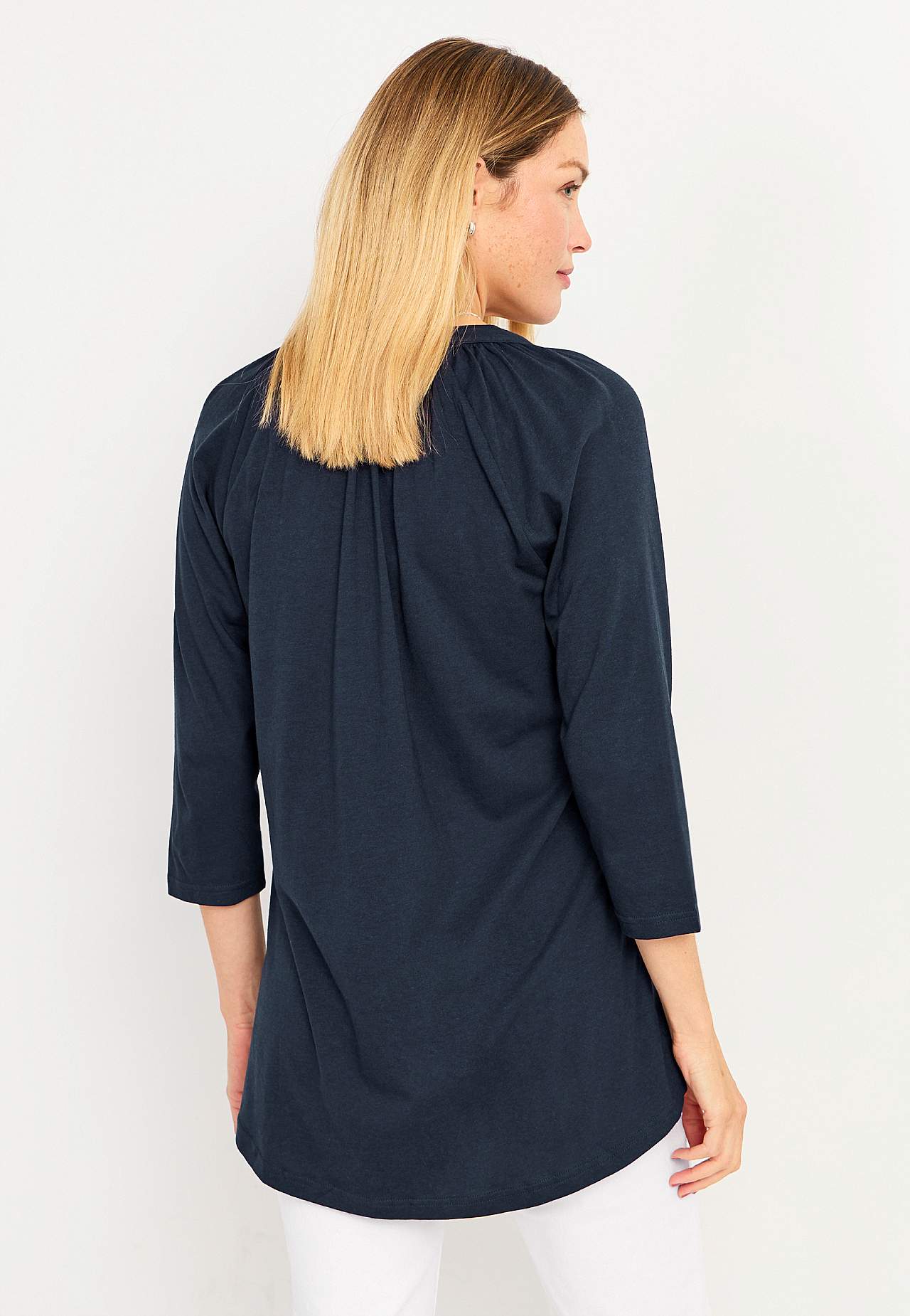 Jersey tuniq with 3/4 length sleeves
