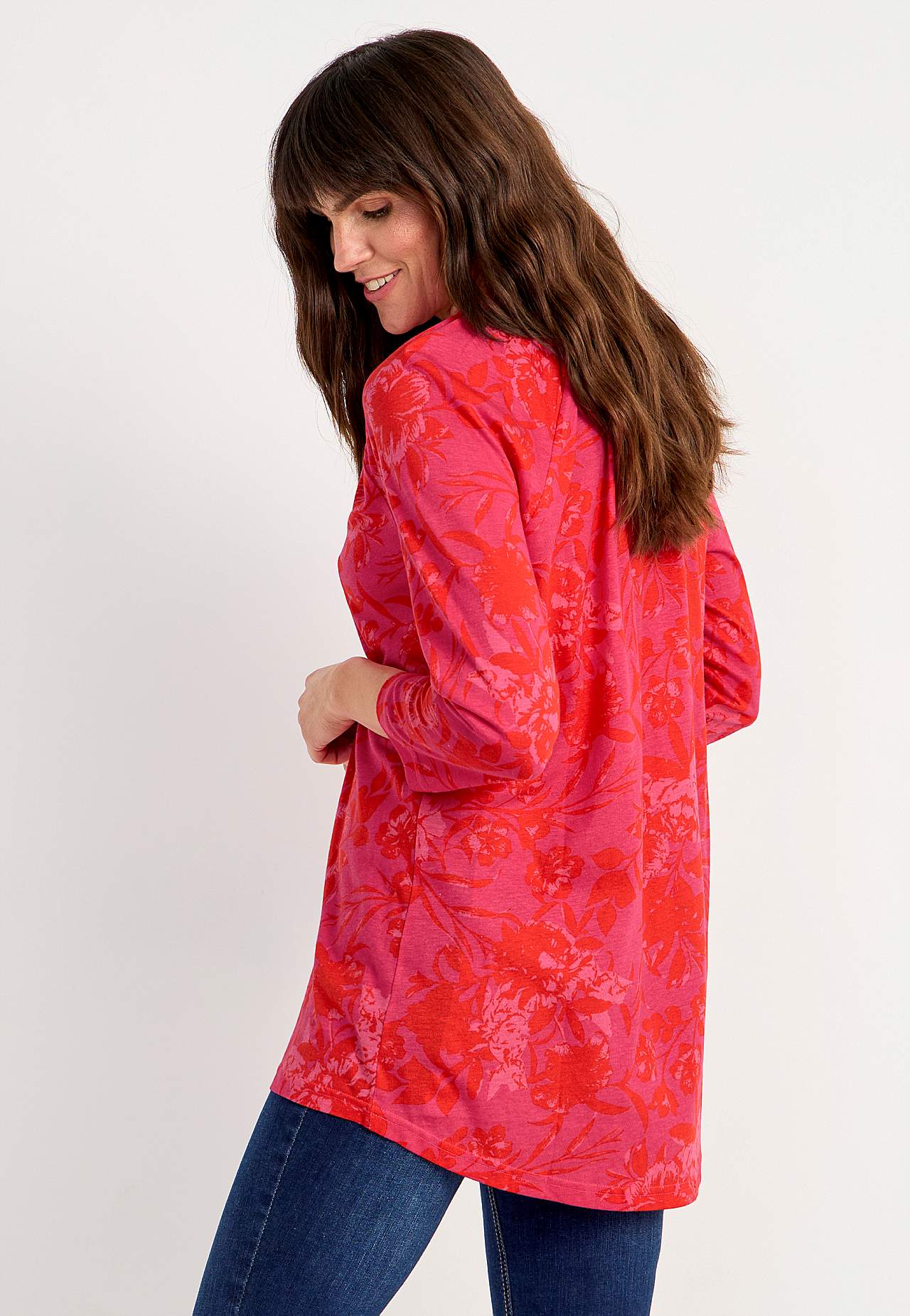 Jersey tuniq with 3/4 length sleeves