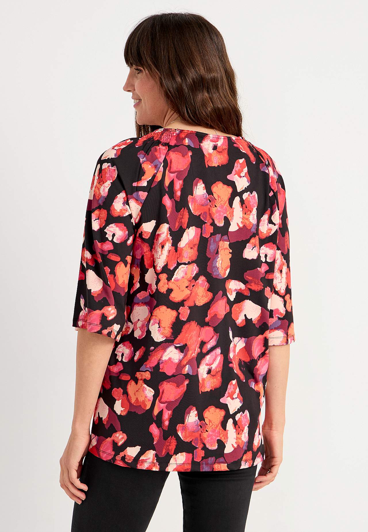 Jersey top with bell sleeve