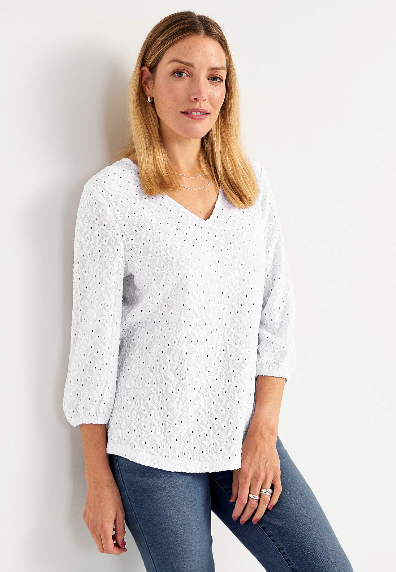 Lace top with openwork