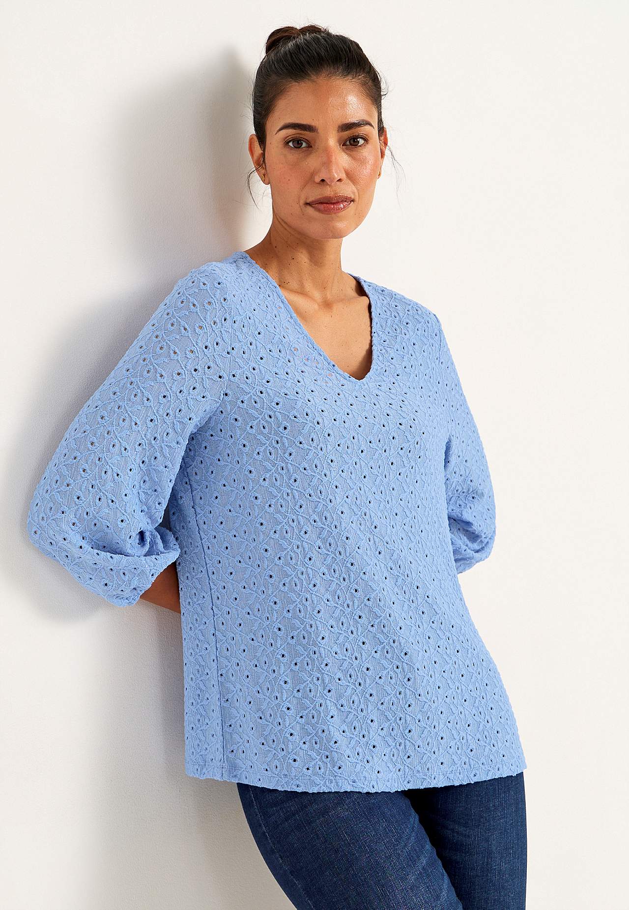 Lace top with openwork