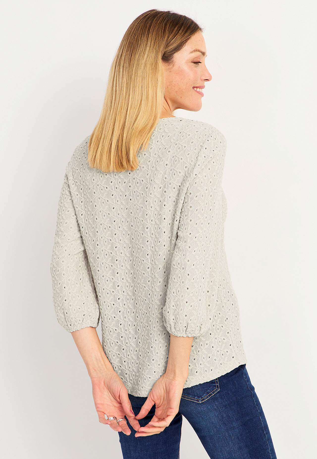 Lace top with openwork