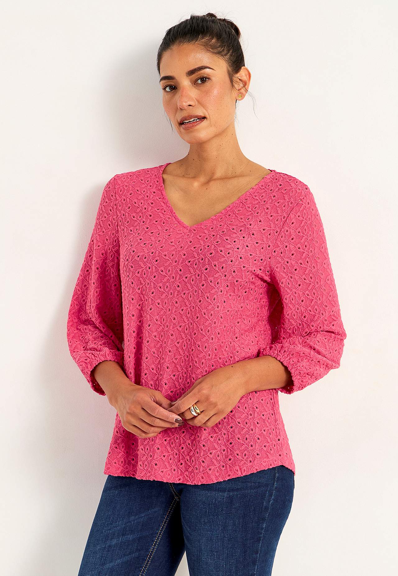 Lace top with openwork