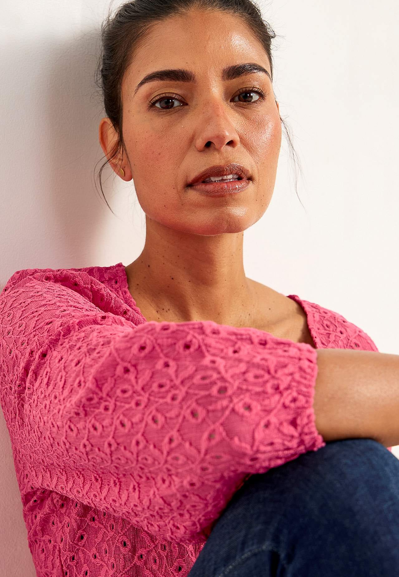 Lace top with openwork