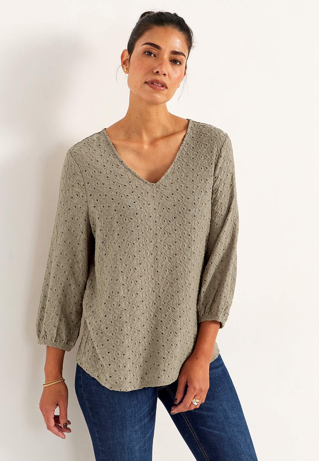 Lace top with openwork