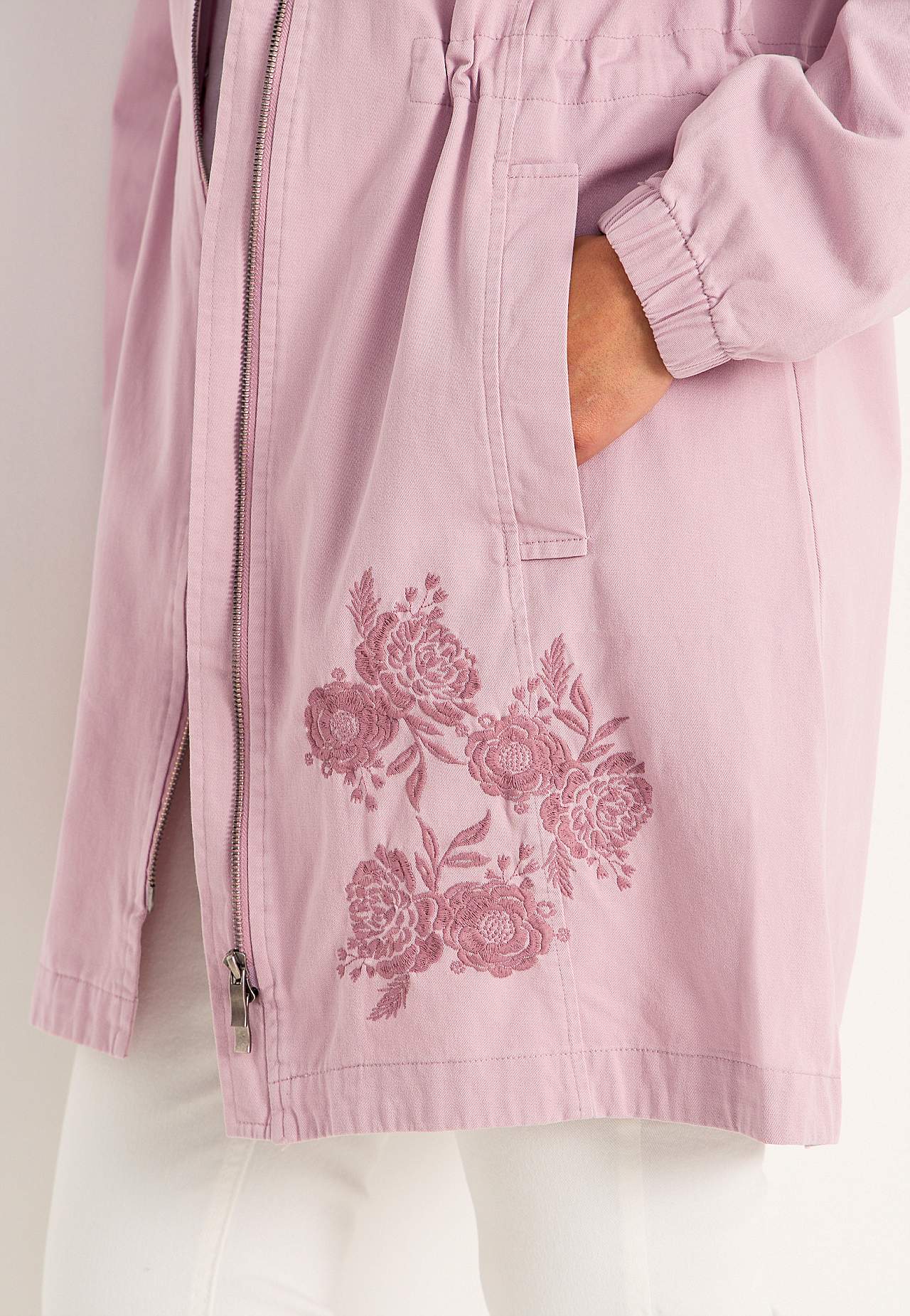 Parka with embroidery