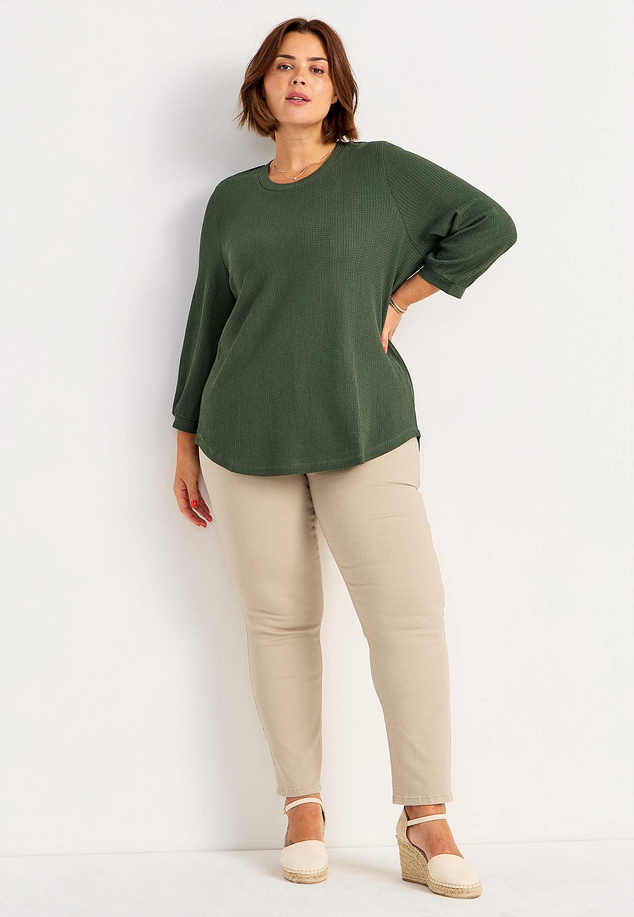 Jersey tuniq with 3/4 sleeve