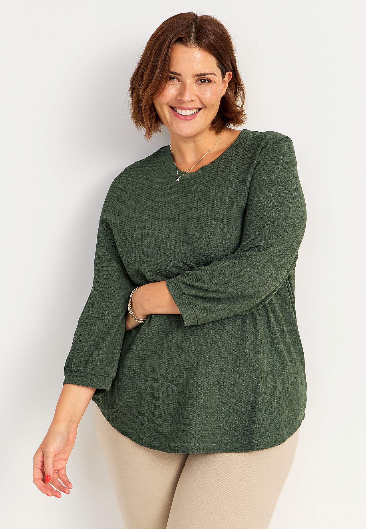 Jersey tuniq with 3/4 sleeve
