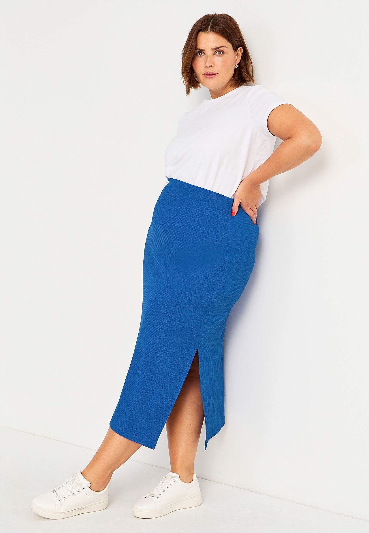 Jersey skirt with slit Janet