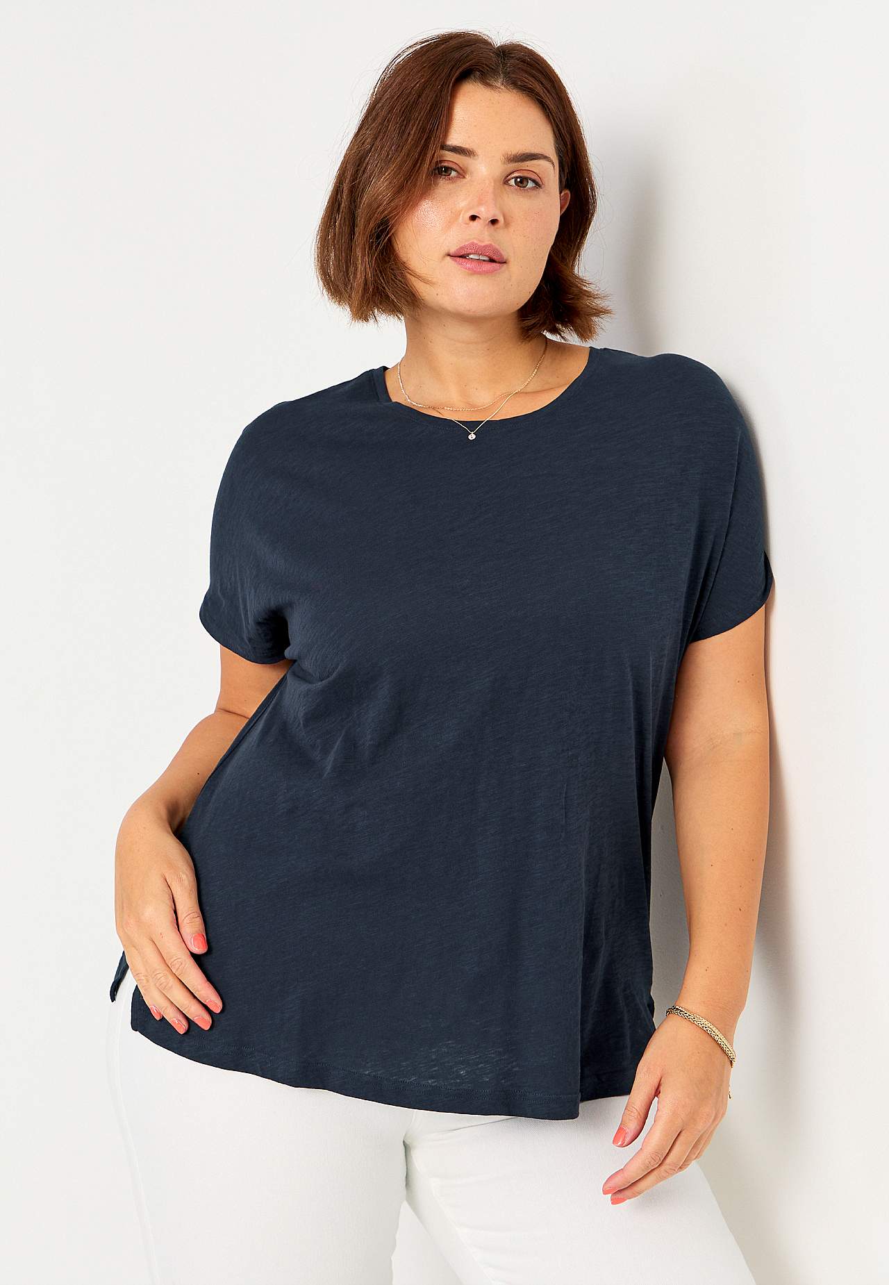 Jersey top with short sleeves