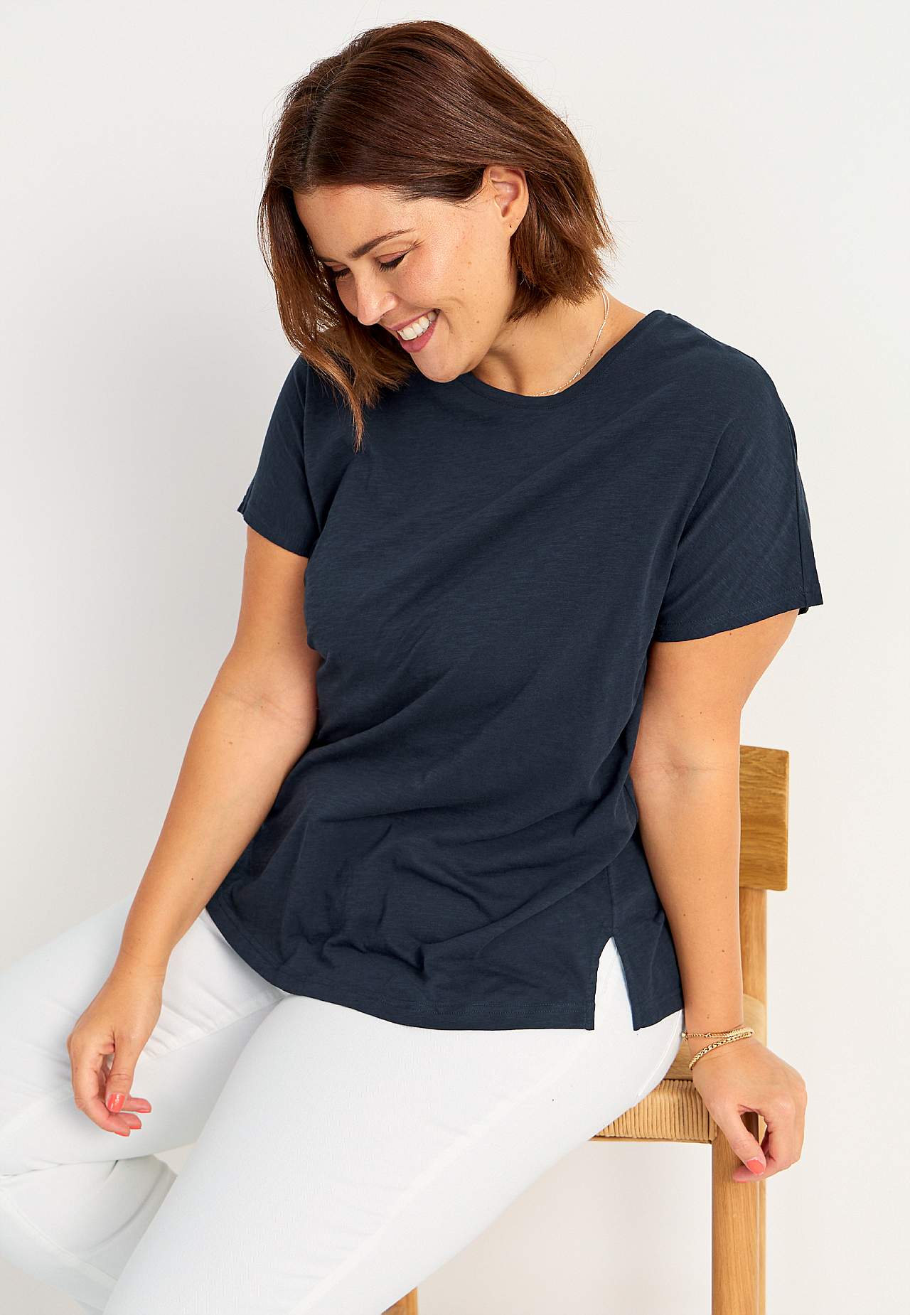 Jersey top with short sleeves