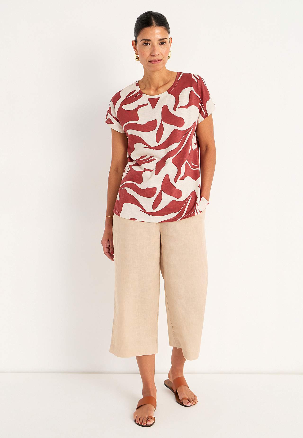 Jersey top with short sleeves
