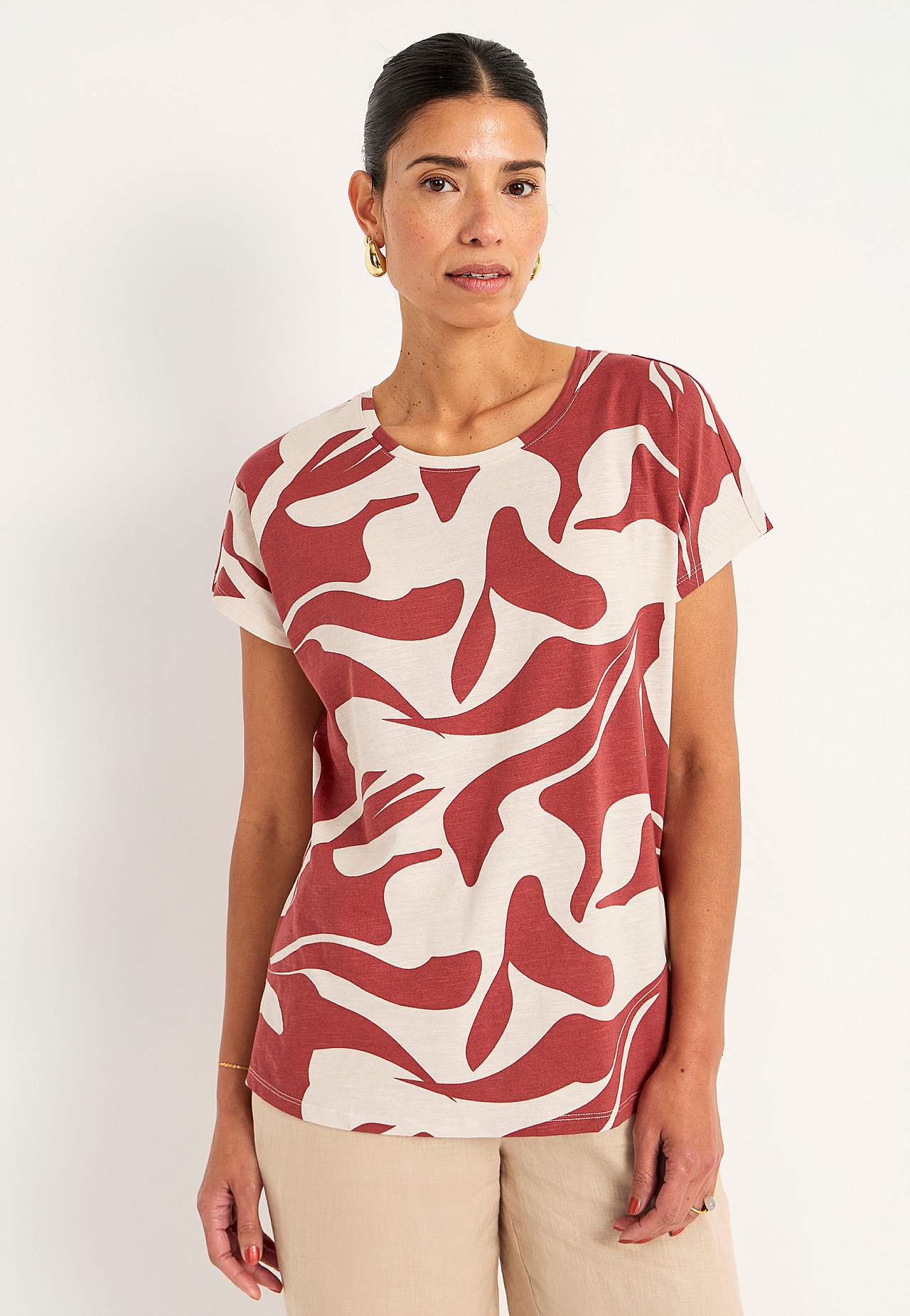Jersey top with short sleeves